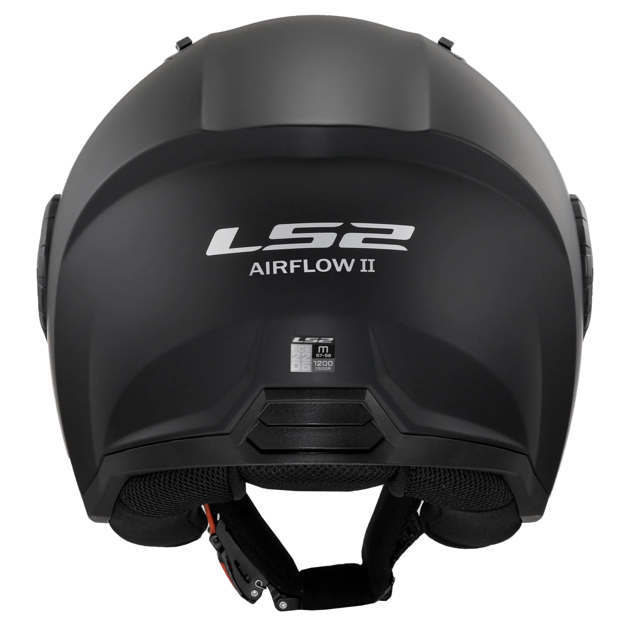 LS2 Airflow II Solid Jet Motorcycle Helmet, Matt Black, M - immagine 6