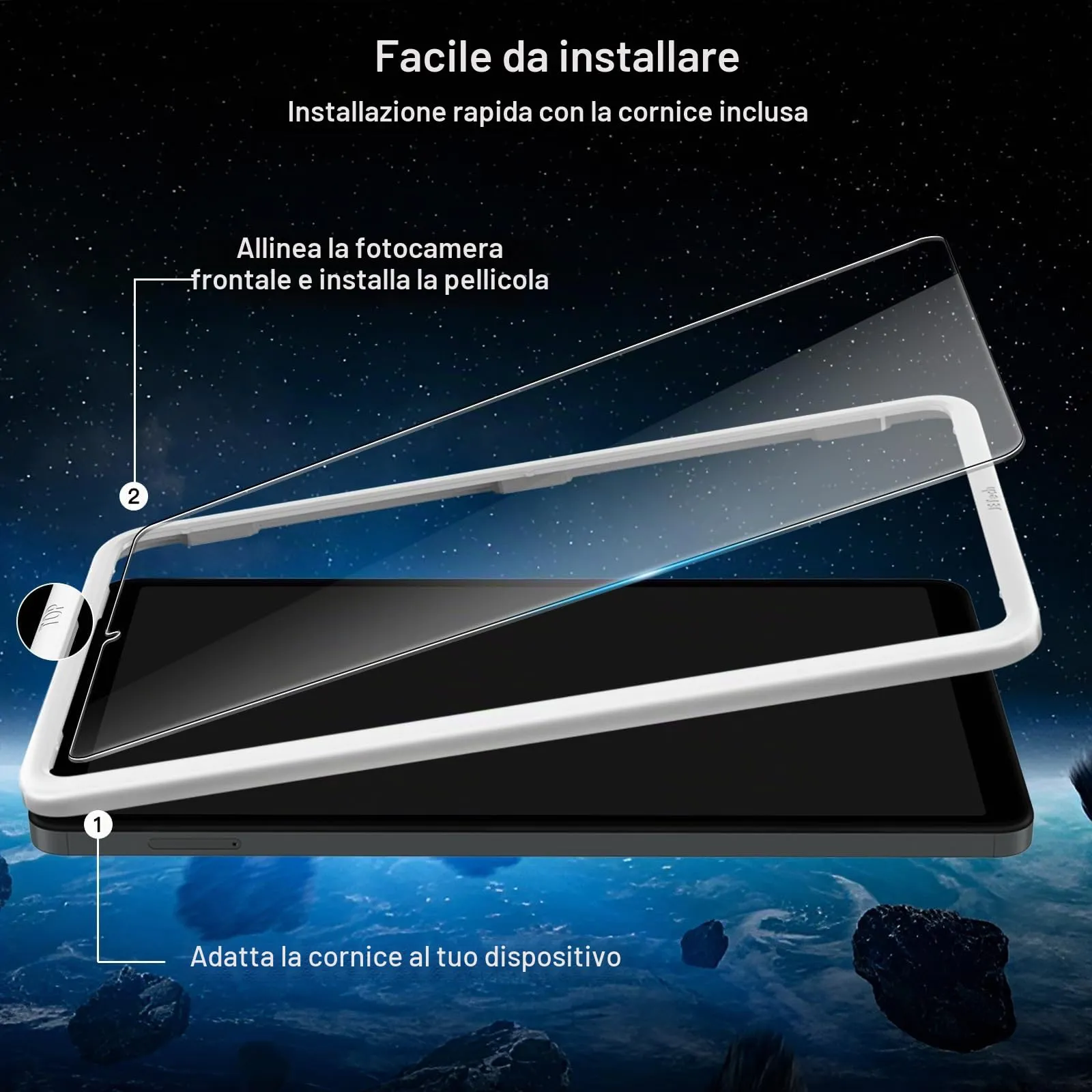JETech Pellicola Protettiva in Vetro Temperato per Samsung Galaxy Tab A11/A9 8,7", 2 Pezzi - immagine 3
