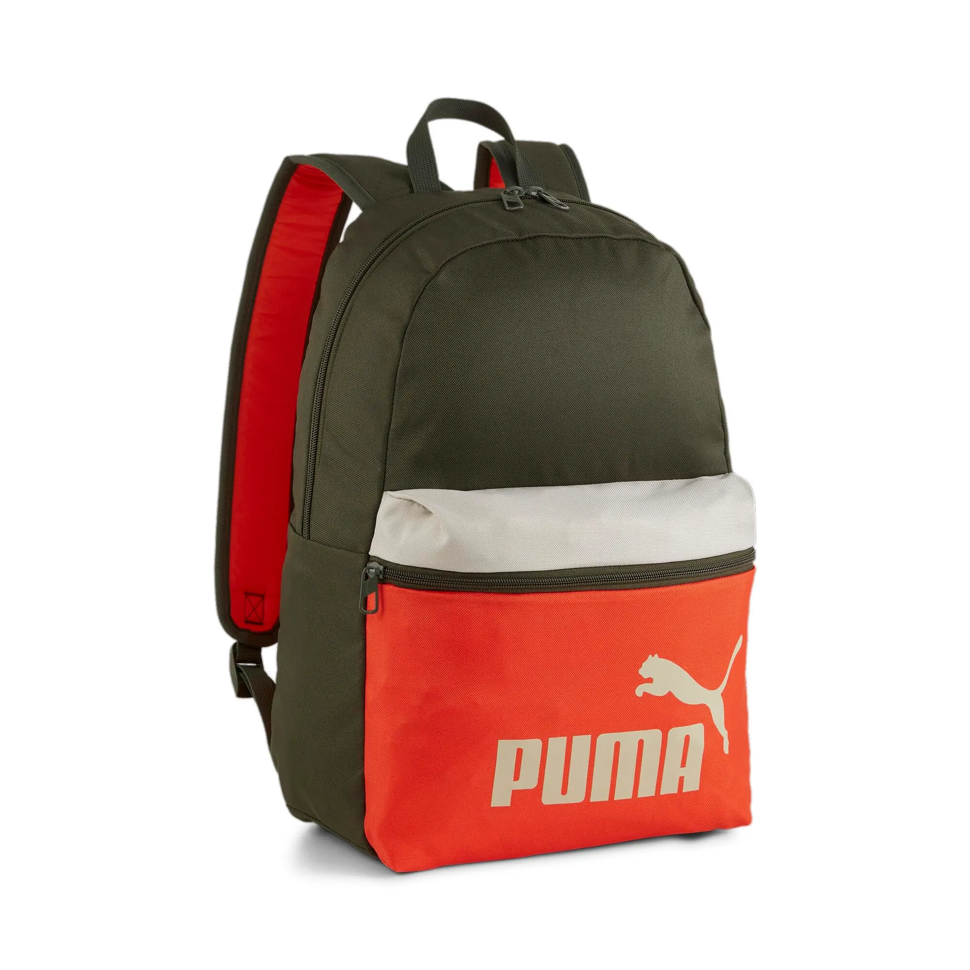 Puma Phase Backpack Colorblock, Dark Olive-Redmazing-Desert Dust, 090468 - immagine 1