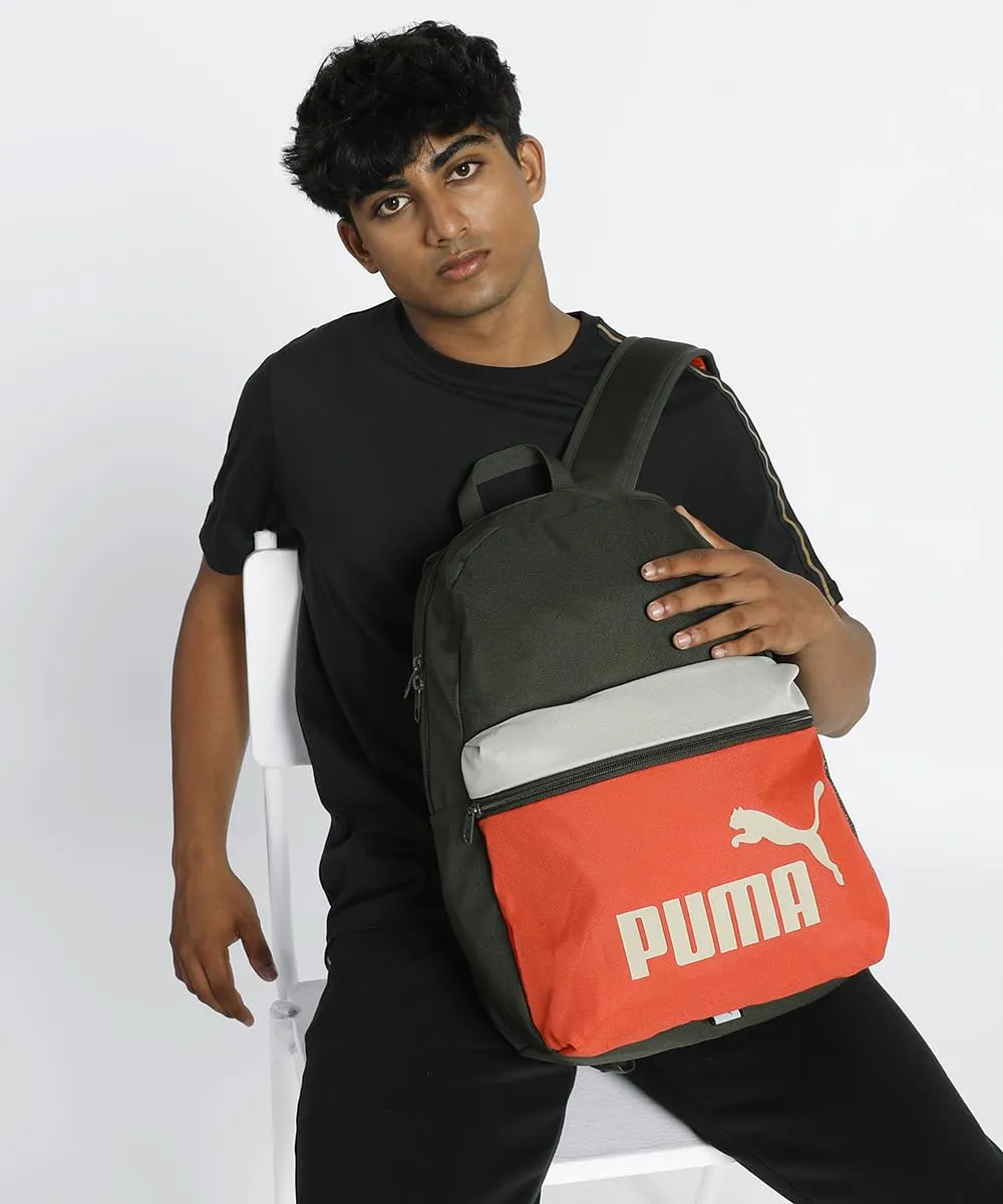 Puma Phase Backpack Colorblock, Dark Olive-Redmazing-Desert Dust, 090468 - immagine 2