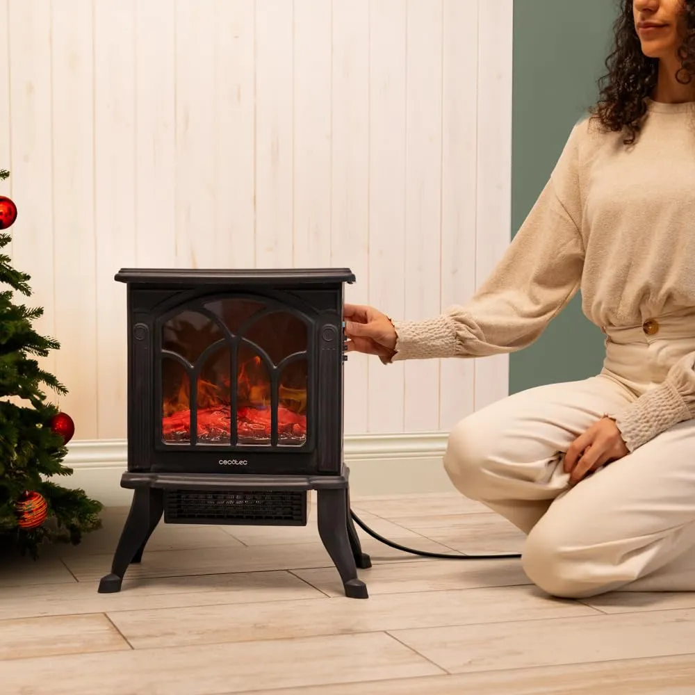 Cecotec ReadyWarm 1500 Flames Camino Elettrico, 1500 W, 2 Livelli di Potenza, Termostato Regolabile, Copertura 20 m2 - immagine 5