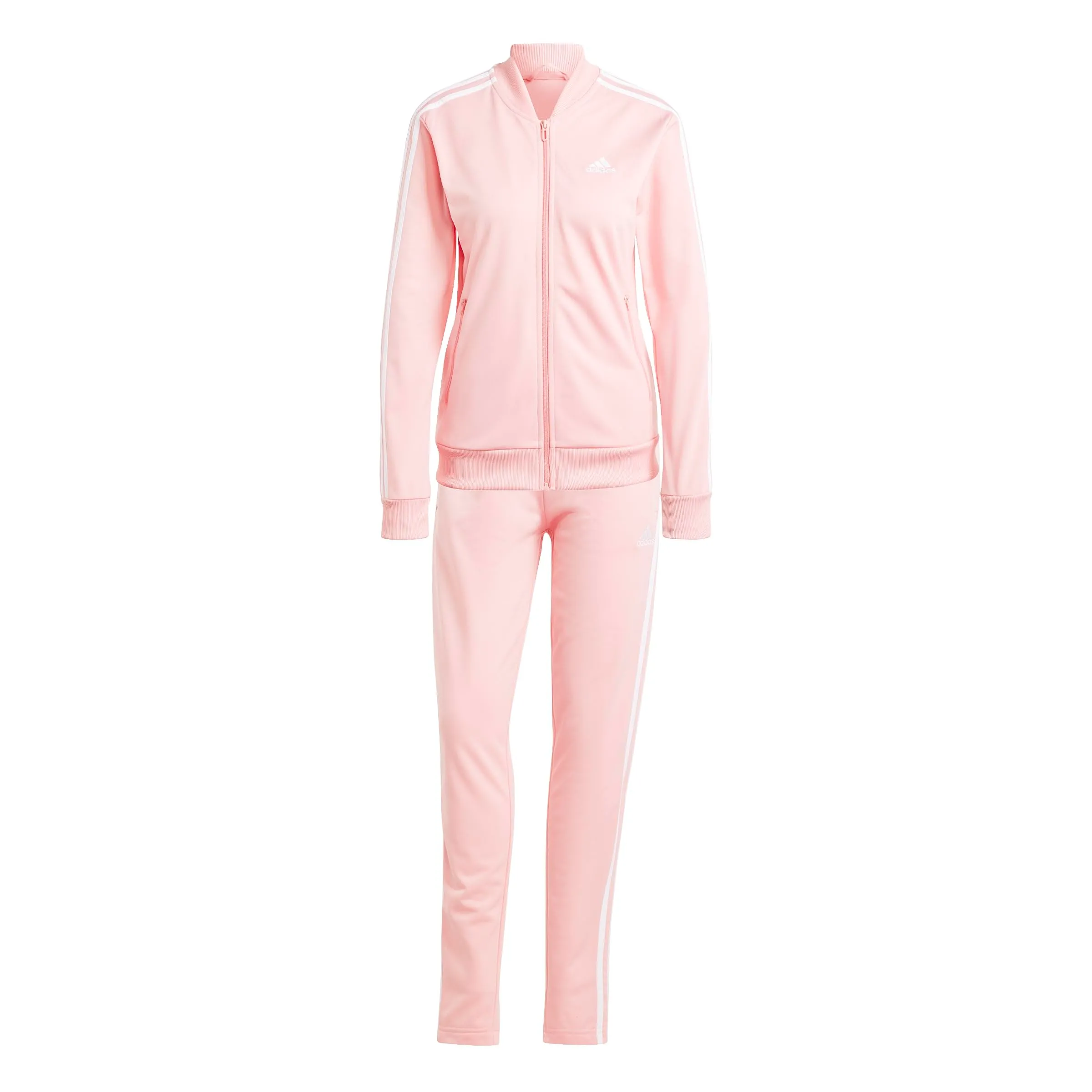 adidas Essentials 3-Stripes Track Suit, Semi Pink Spark/White, Women's S - immagine 1