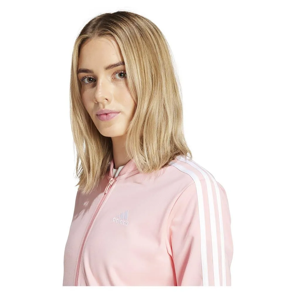 adidas Essentials 3-Stripes Track Suit, Semi Pink Spark/White, Women's L - immagine 2