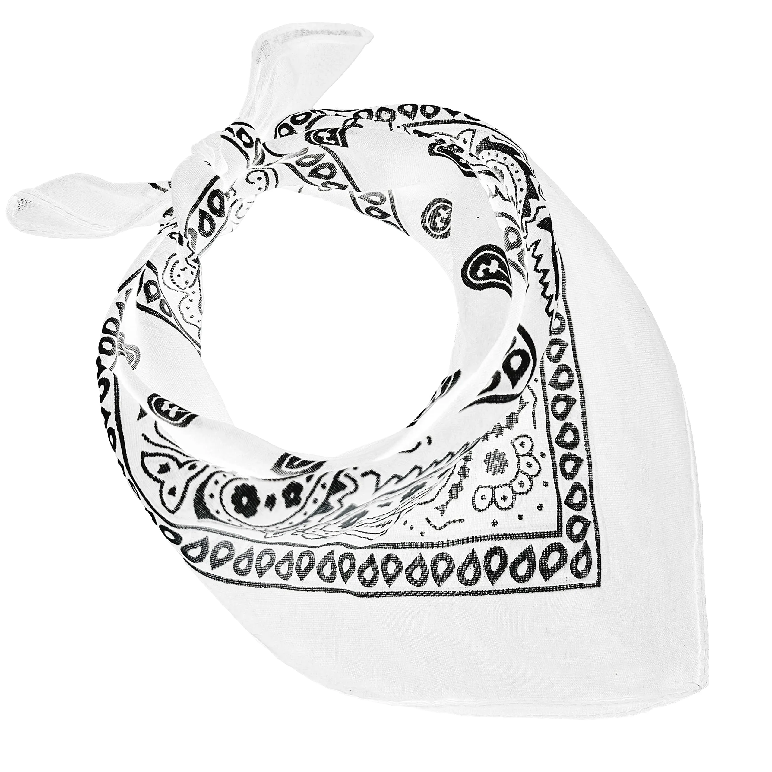 JOPHY & CO. Bandana 100% Cotone Set 3 pz, Paisley, Bianco, COD. A644 - immagine 1