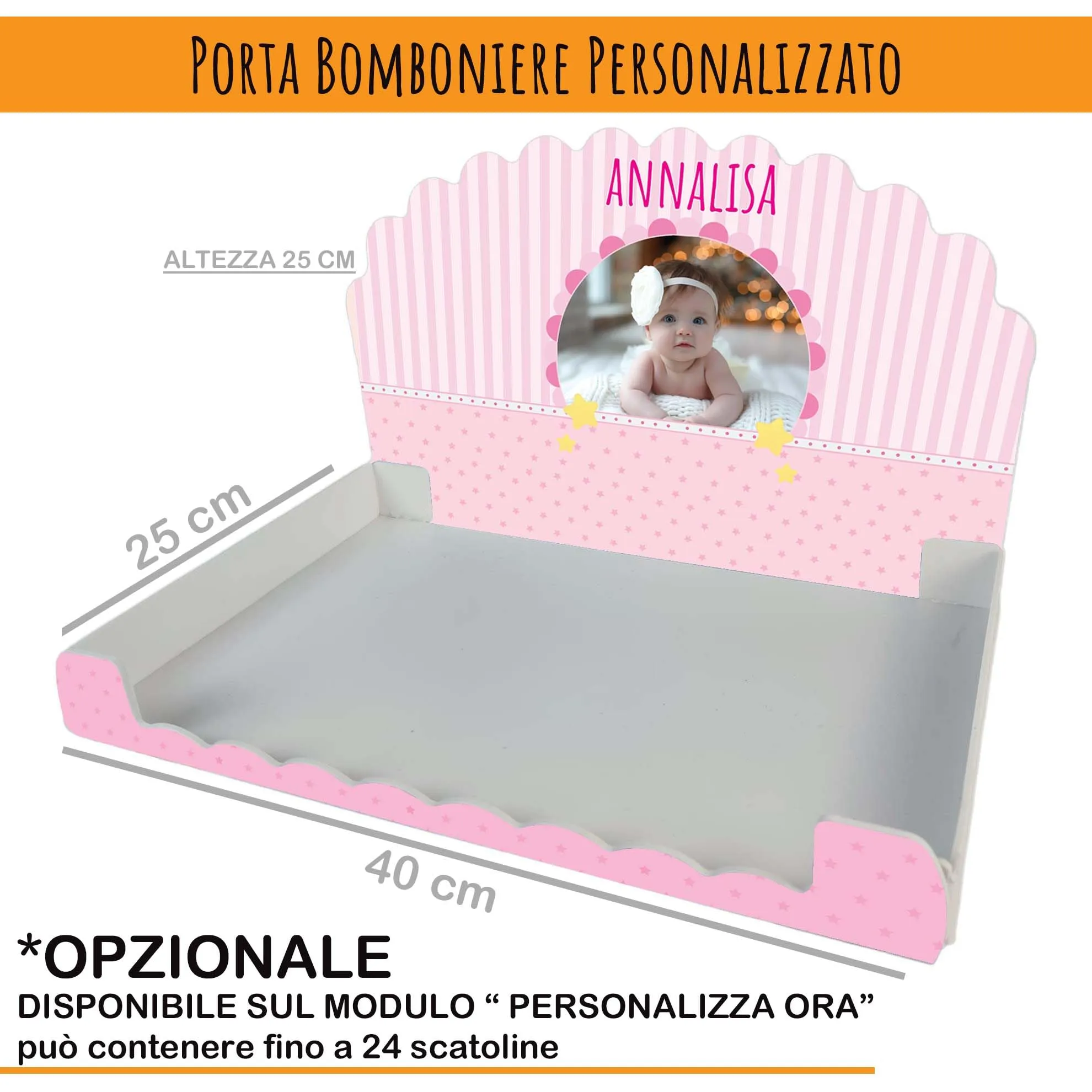 PV Grafik Scatoline Portaconfetti Nascita e Battesimo Personalizzate con Bigliettino e Nastrino, 24+24 pezzi, TunnaF2 - immagine 3