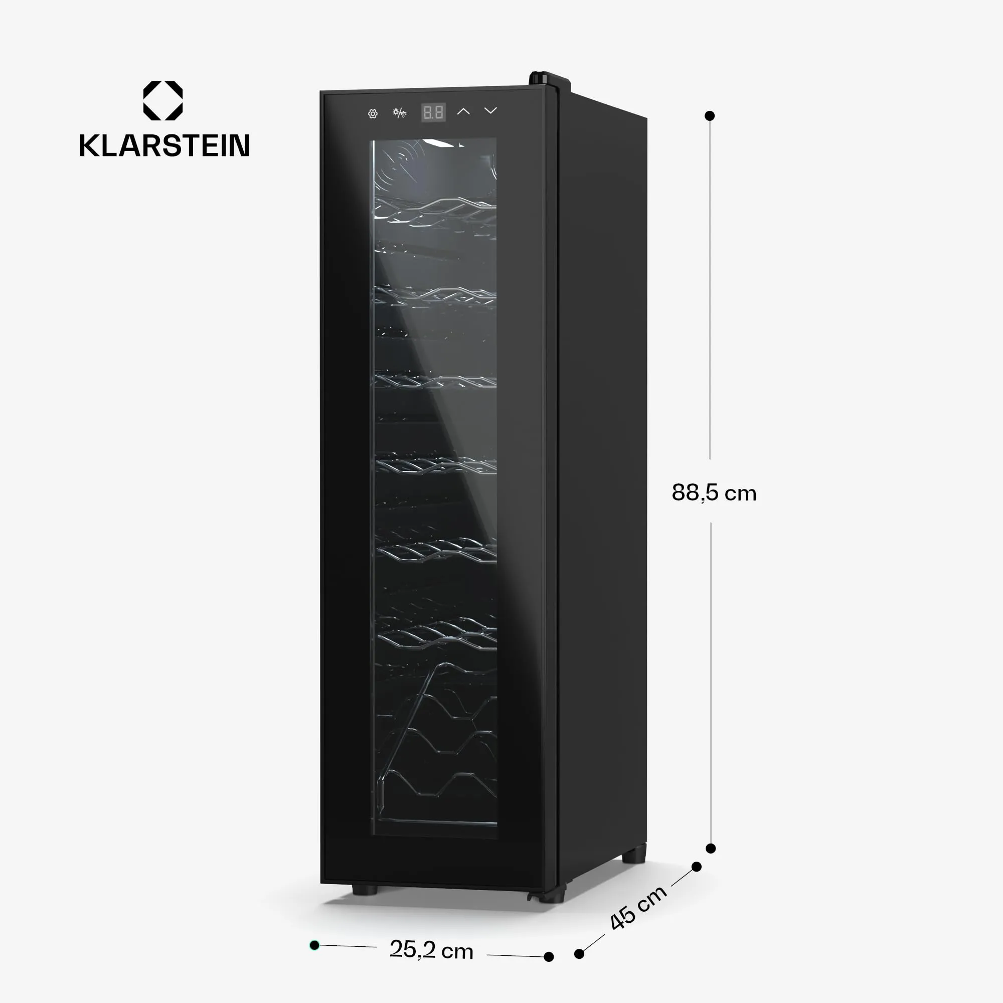 Klarstein Shiraz Cantinetta Vino Nero, 14 Bottiglie, 1 Zona, 5–18 °C, Slim - immagine 8