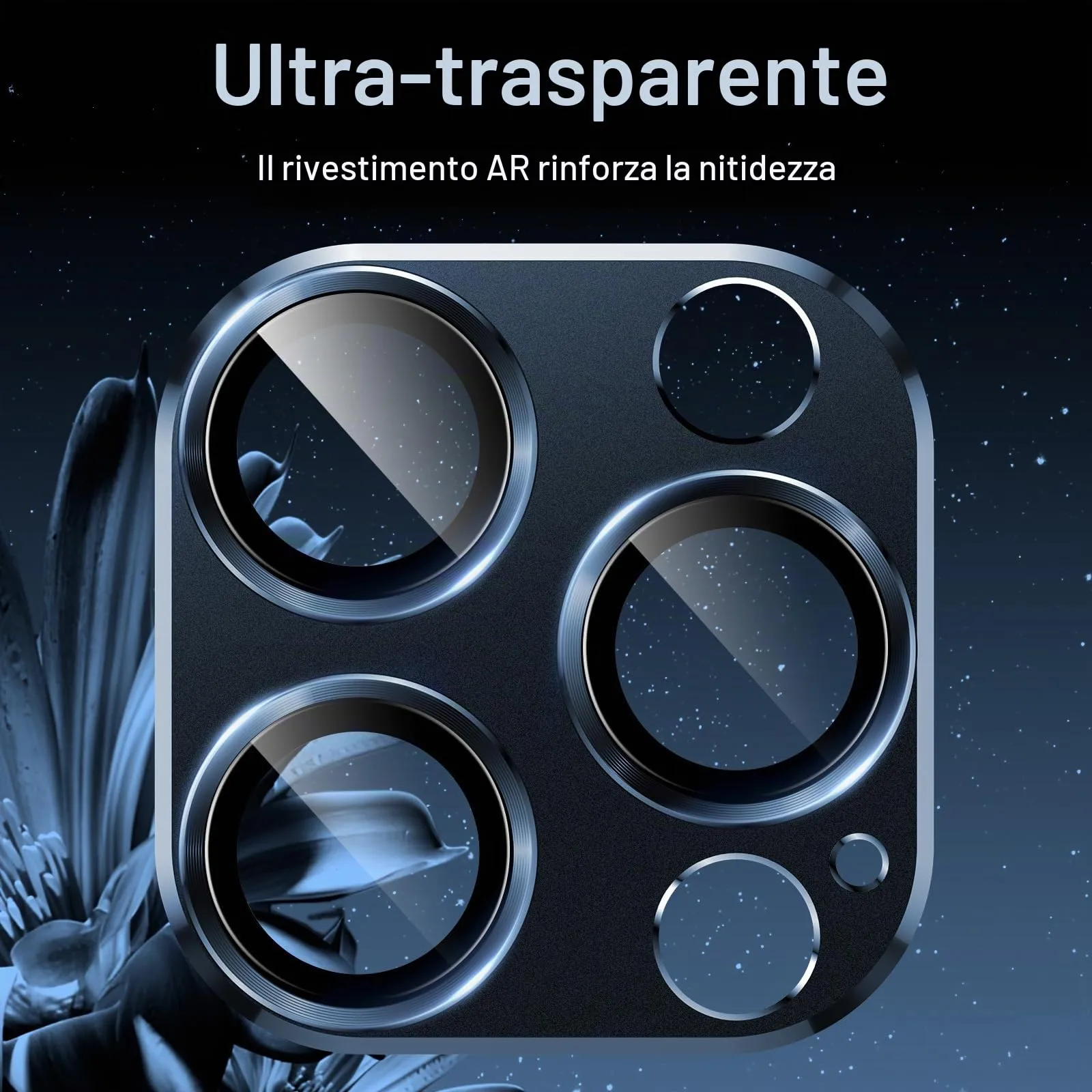 JETech Pellicola Protettiva Fotocamera per iPhone 15 Pro/15 Pro Max, Blu - immagine 6