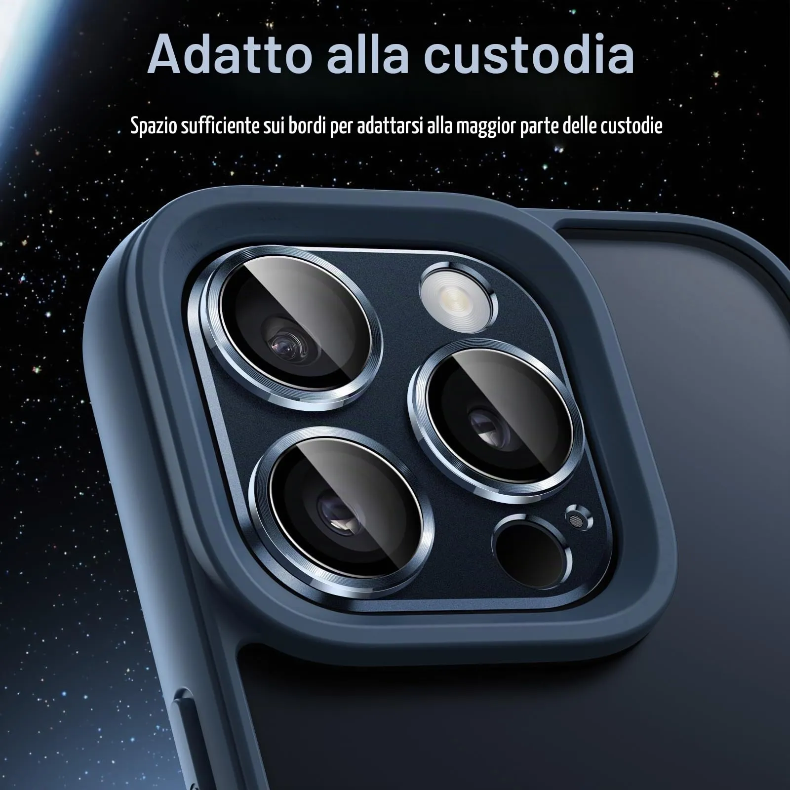 JETech Pellicola Protettiva Fotocamera per iPhone 15 Pro/15 Pro Max, Blu - immagine 7