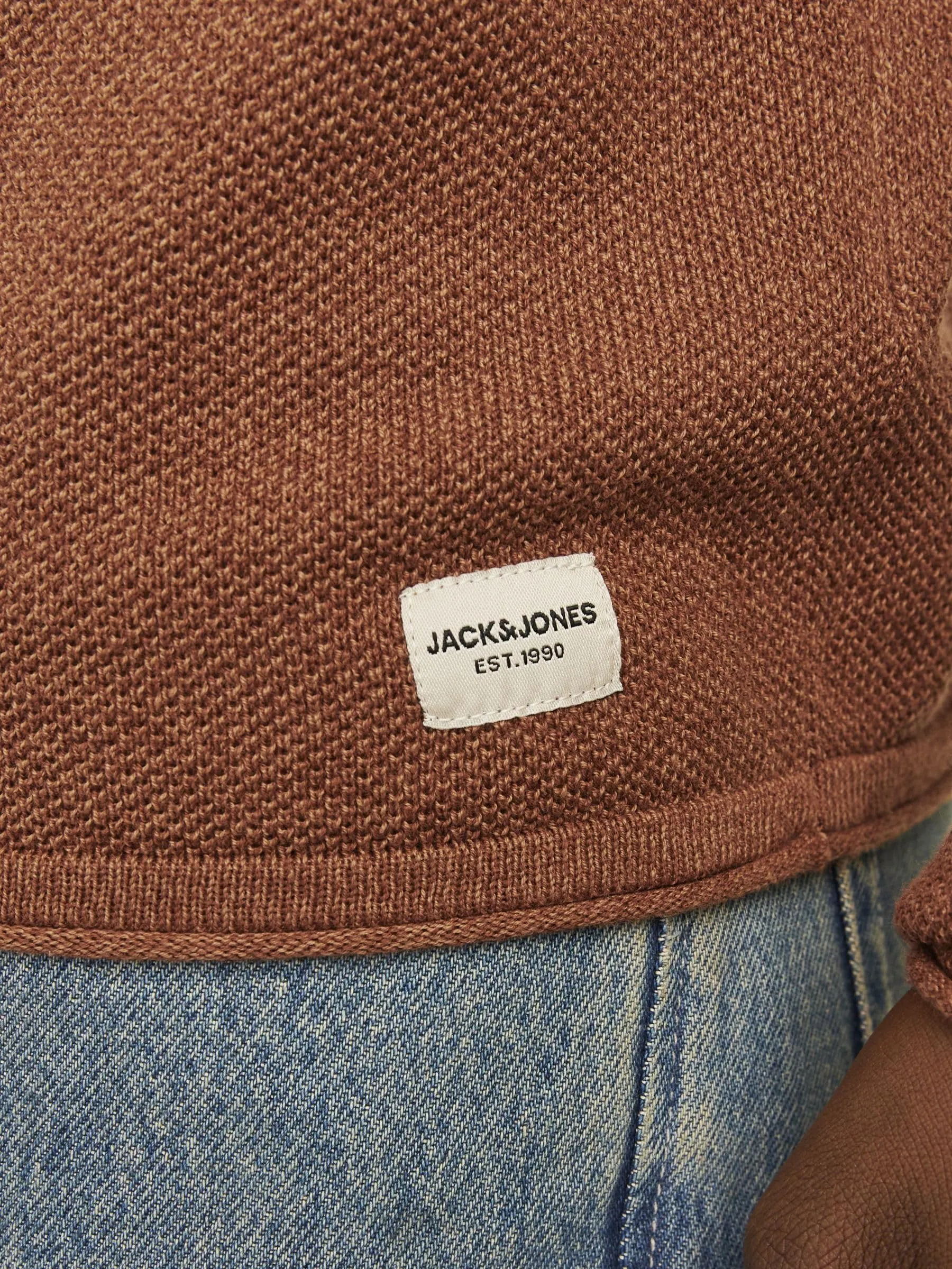 Jack & Jones JJEHILL Knit Crew Neck Noos Sweater, Mocha Bisque, L - immagine 6