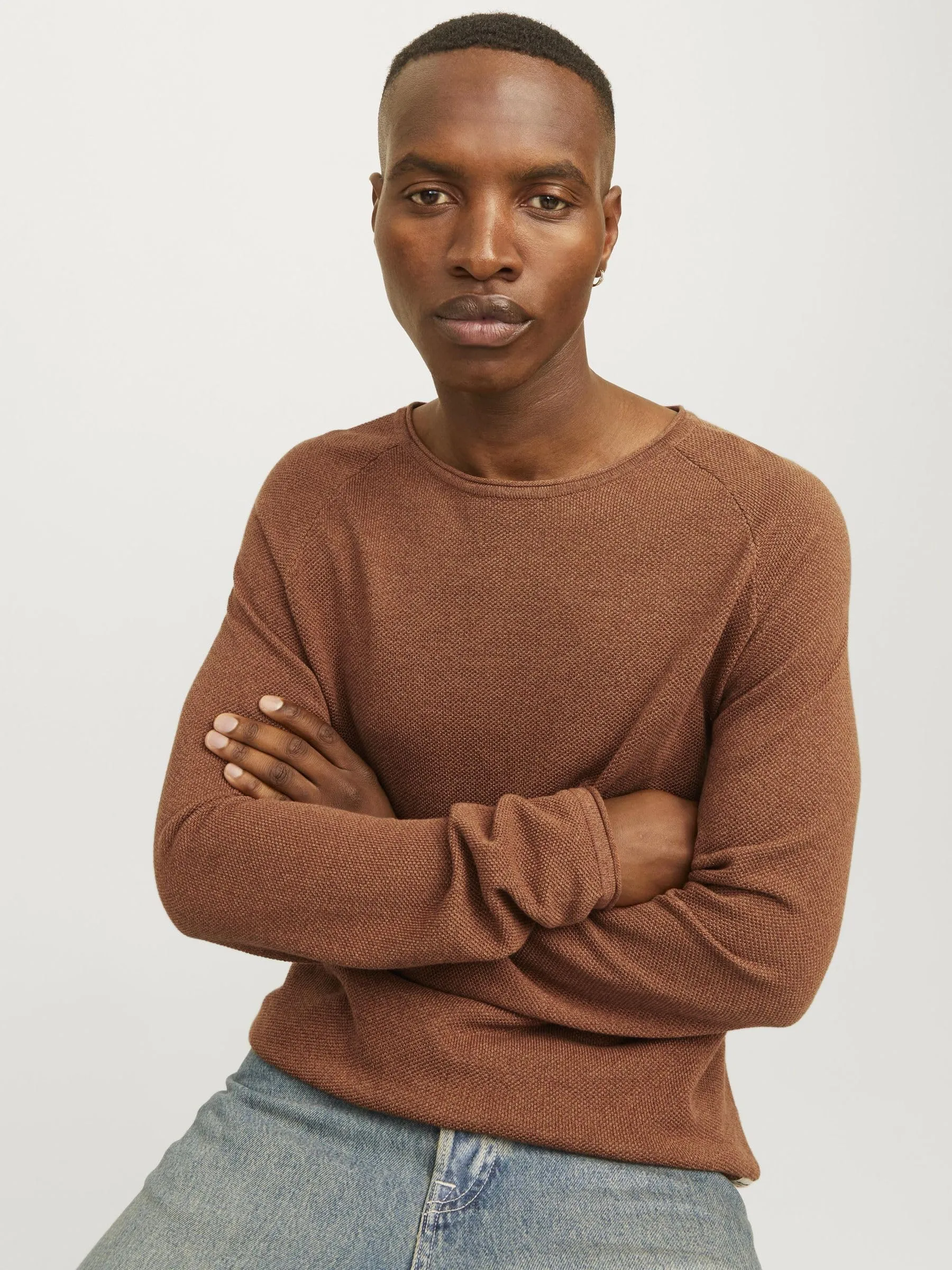 Jack & Jones JJEHILL Knit Crew Neck Noos Sweater, Mocha Bisque, L - immagine 7