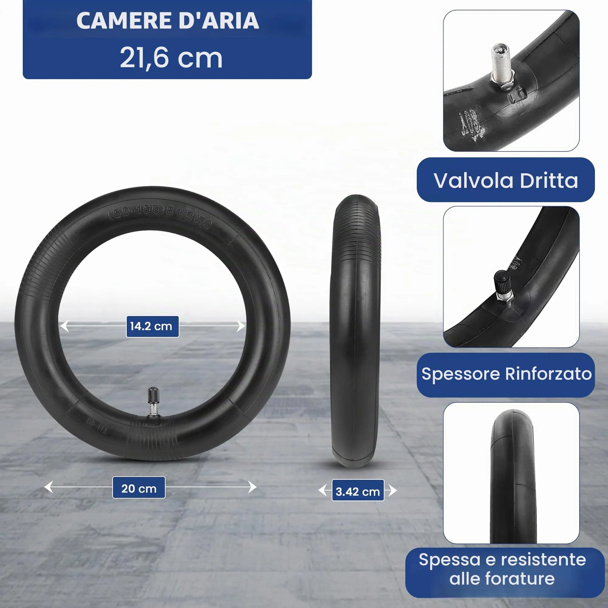ANSENI Gomme Monopattino Xiaomi 8.5 Pollici 50/70-6.1, Copertone e Camera d'aria per Xiaomi M365, Pro2, 1S, Essential - immagine 4