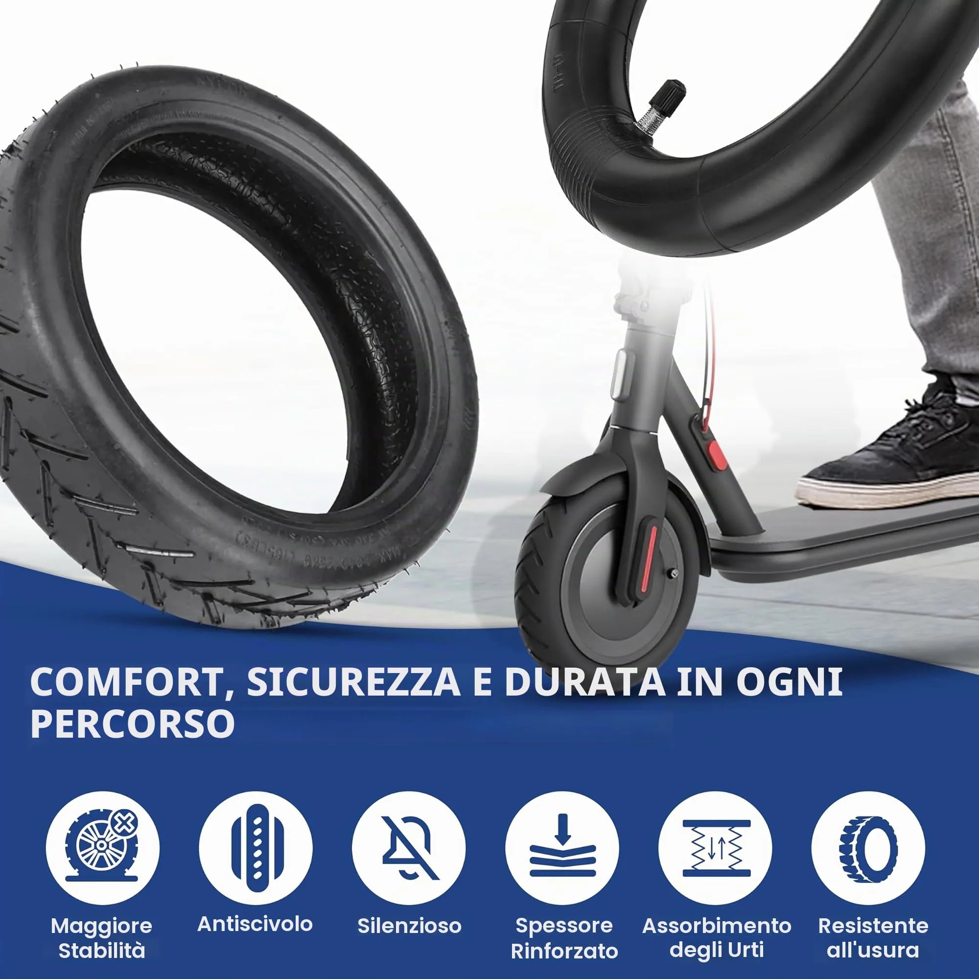 ANSENI Gomme Monopattino Xiaomi 8.5 Pollici 50/70-6.1, Copertone e Camera d'aria per Xiaomi M365, Pro2, 1S, Essential - immagine 5