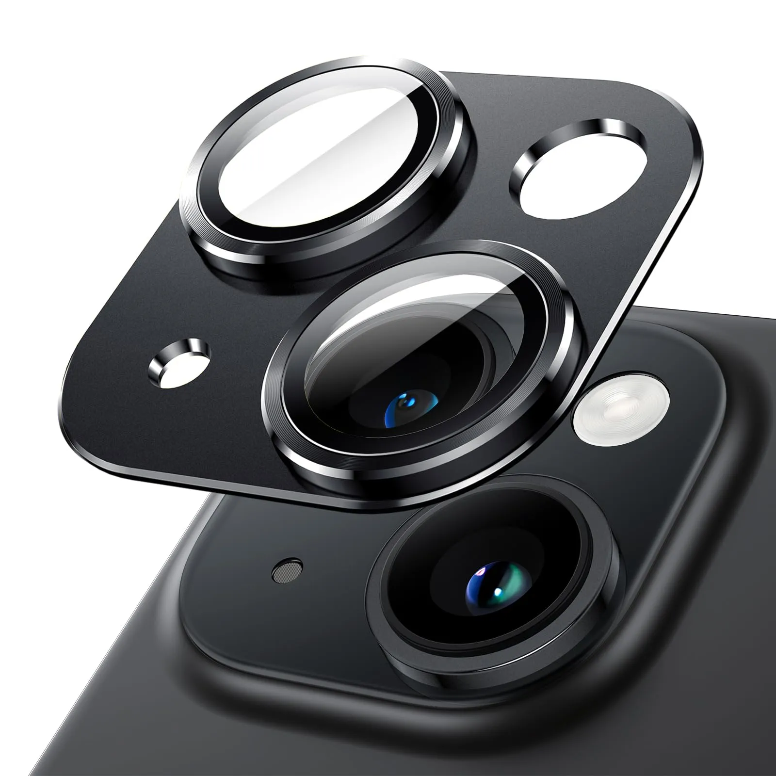 JETech Pellicola Protettiva Fotocamera per iPhone 15/15 Plus, Mezzanotte - immagine 1