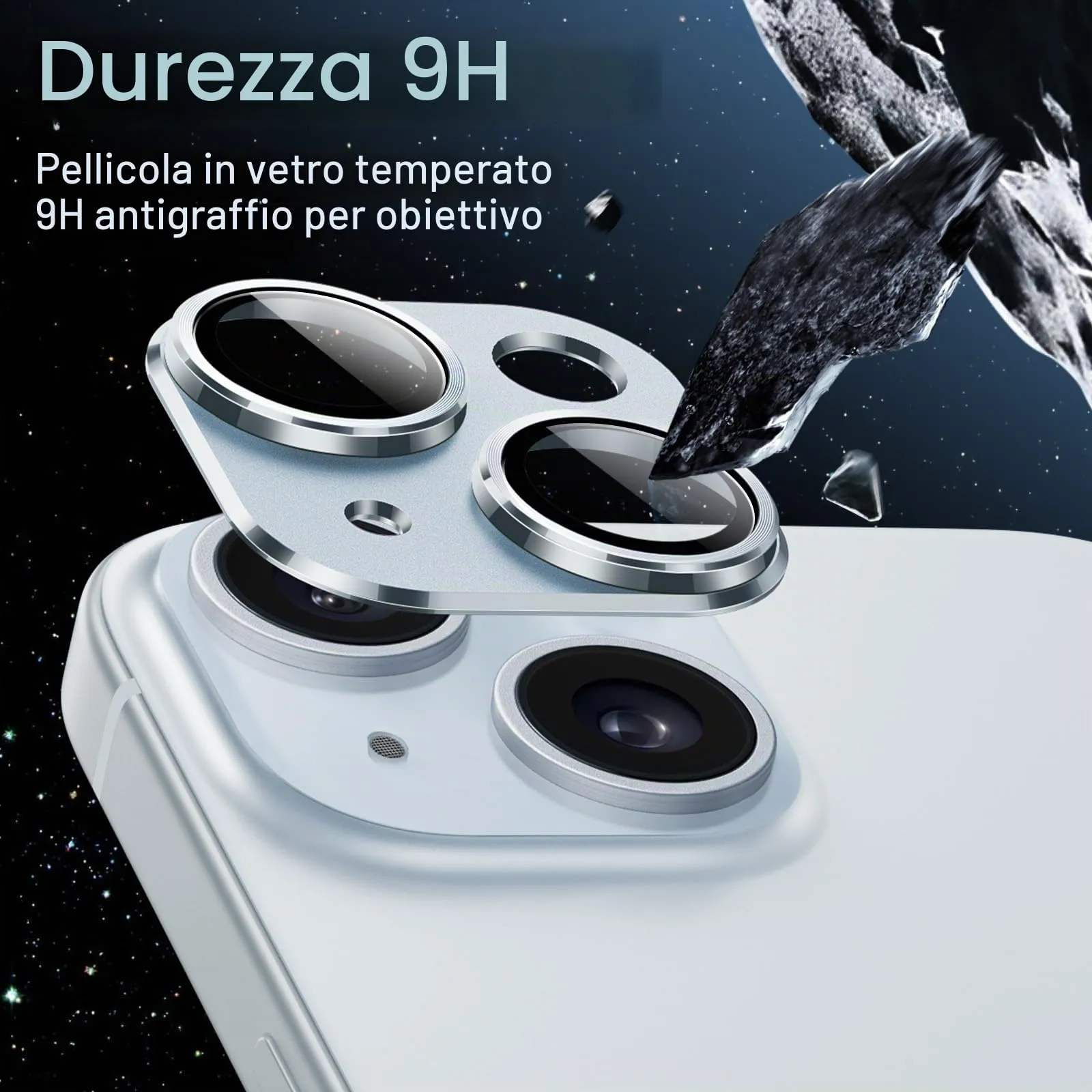 JETech Pellicola Protettiva Fotocamera per iPhone 15/15 Plus, Blu - immagine 4