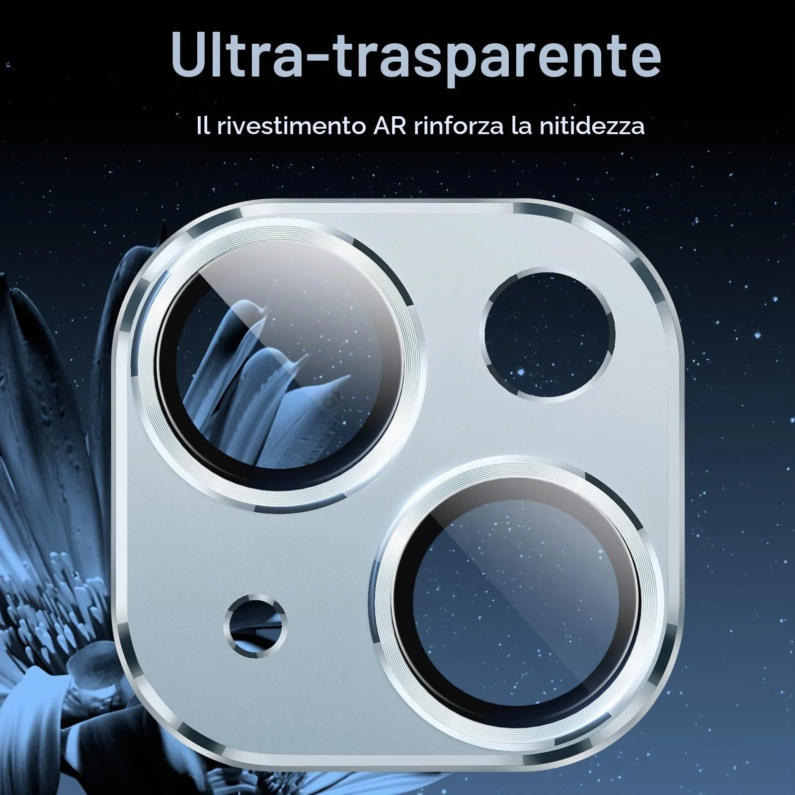 JETech Pellicola Protettiva Fotocamera per iPhone 15/15 Plus, Blu - immagine 6
