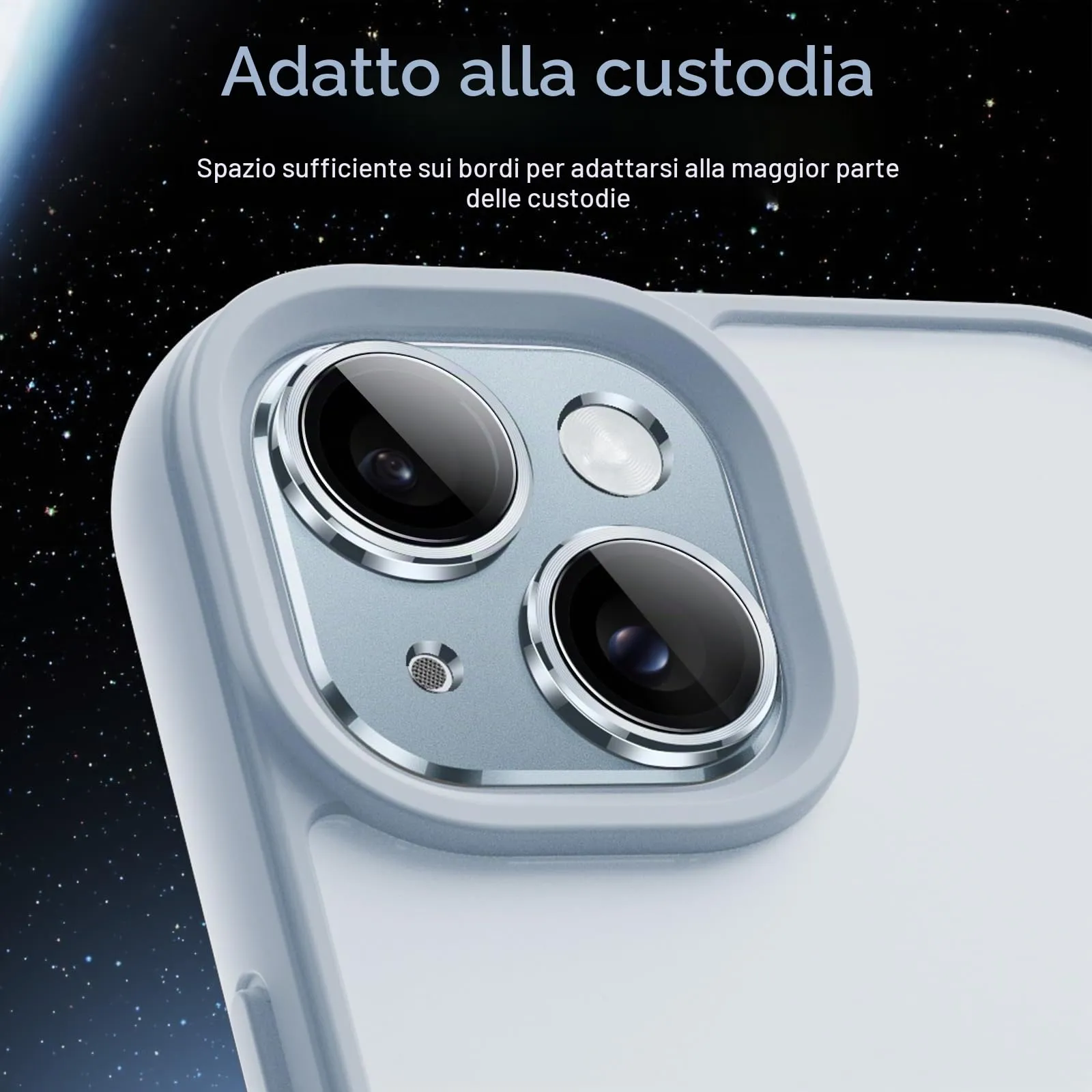 JETech Pellicola Protettiva Fotocamera per iPhone 15/15 Plus, Blu - immagine 7