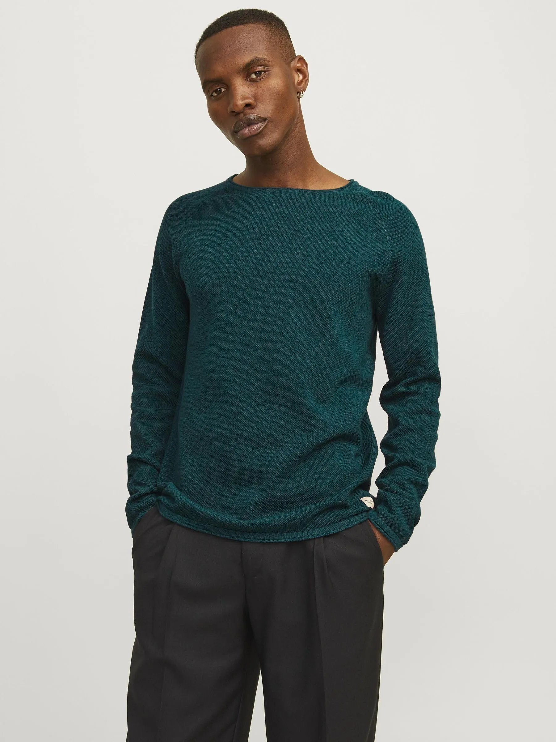 Jack & Jones JJEHILL Knit Crew Neck Noos Sweater - Deep Teal, M - immagine 2