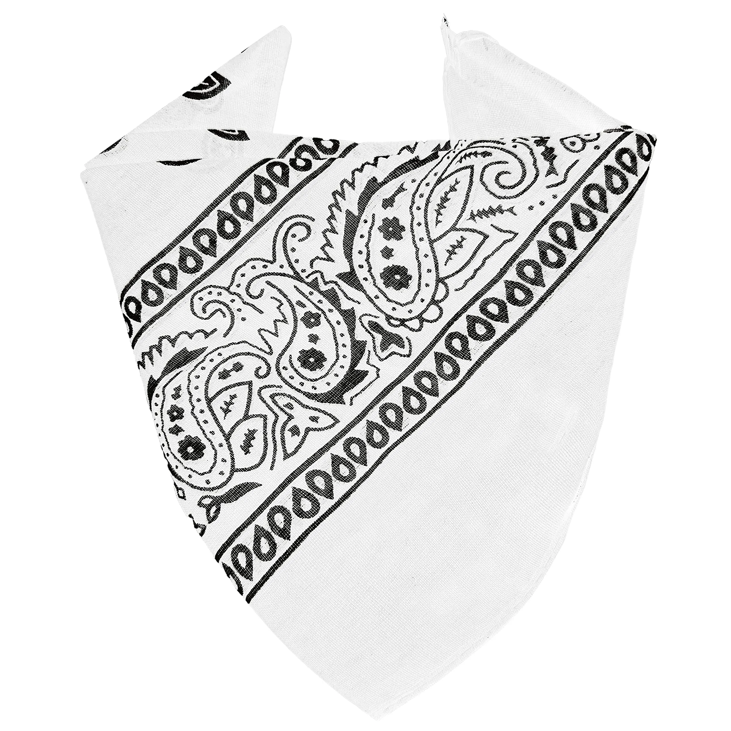 JOPHY & CO. Bandana 100% Cotone Paisley Bianco, Set 10 pz, COD. A644 - immagine 2