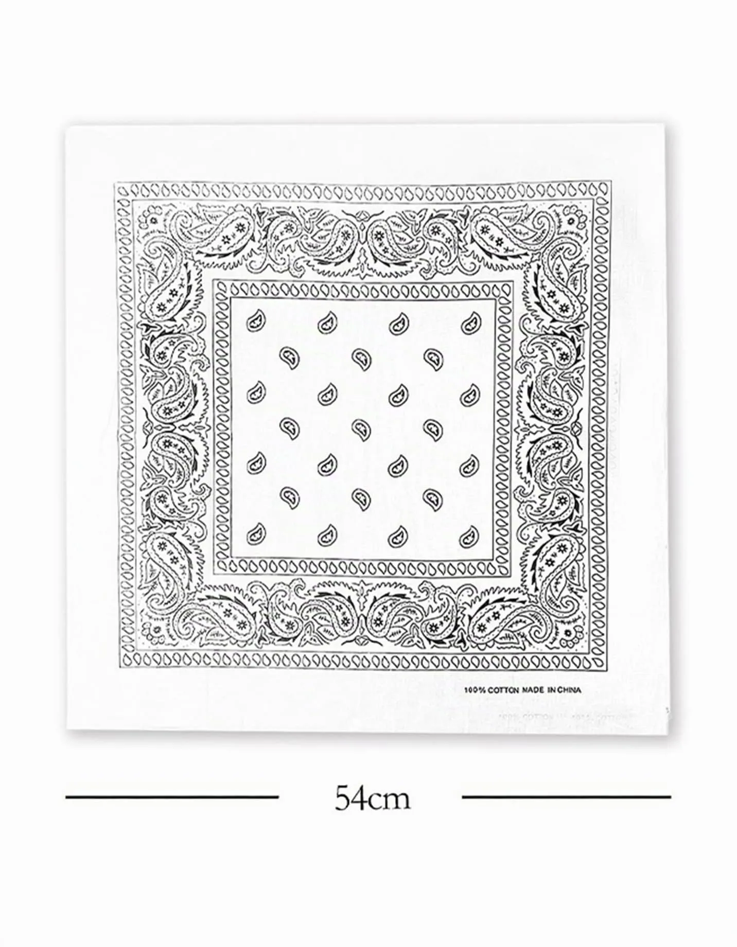 JOPHY & CO. Bandana 100% Cotone Paisley, Set 5 pz, Bianco, COD. A644 - immagine 3