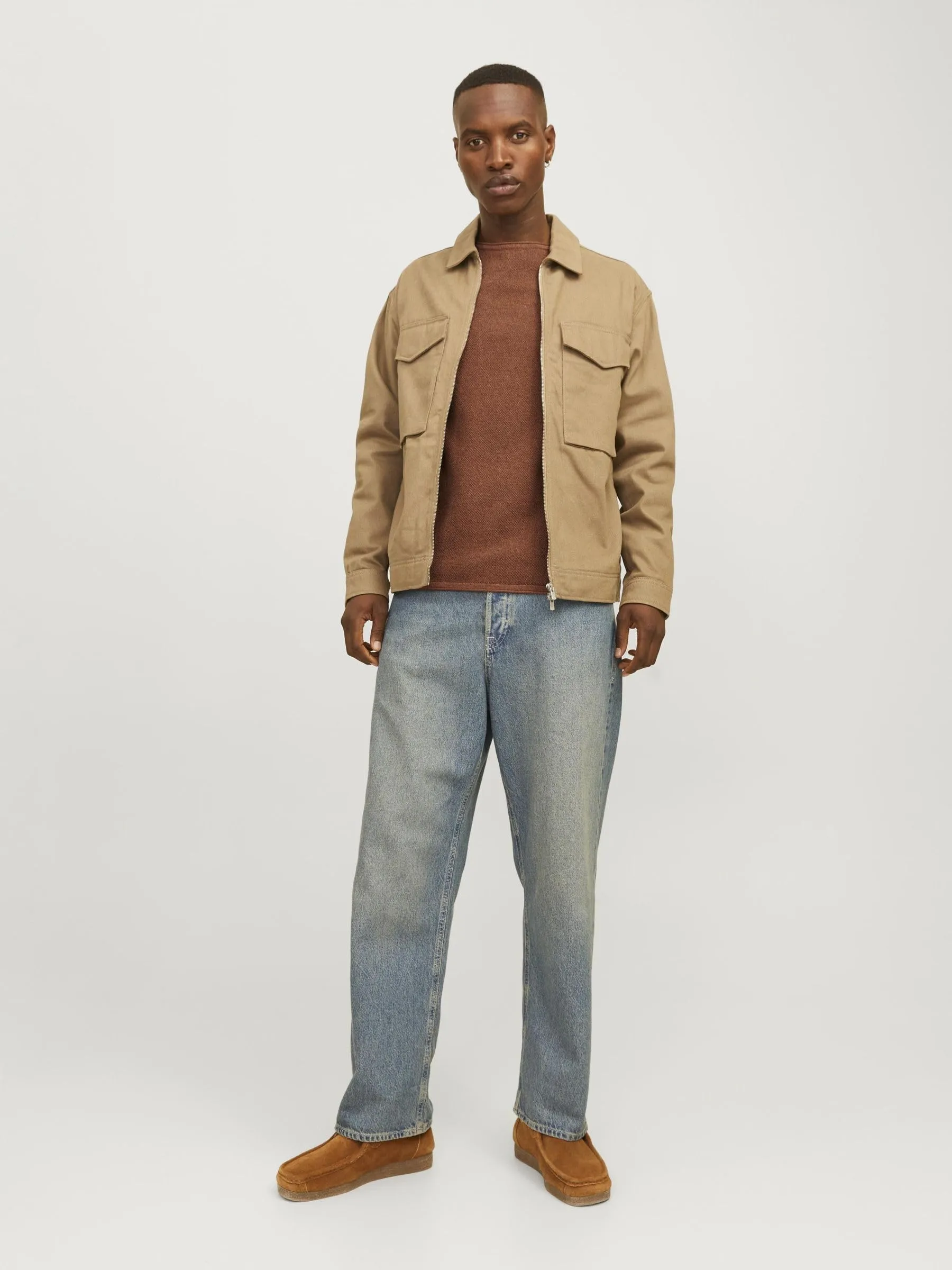 Jack & Jones JJEHILL Knit Crew Neck Noos Sweater, Mocha Bisque, M - immagine 3