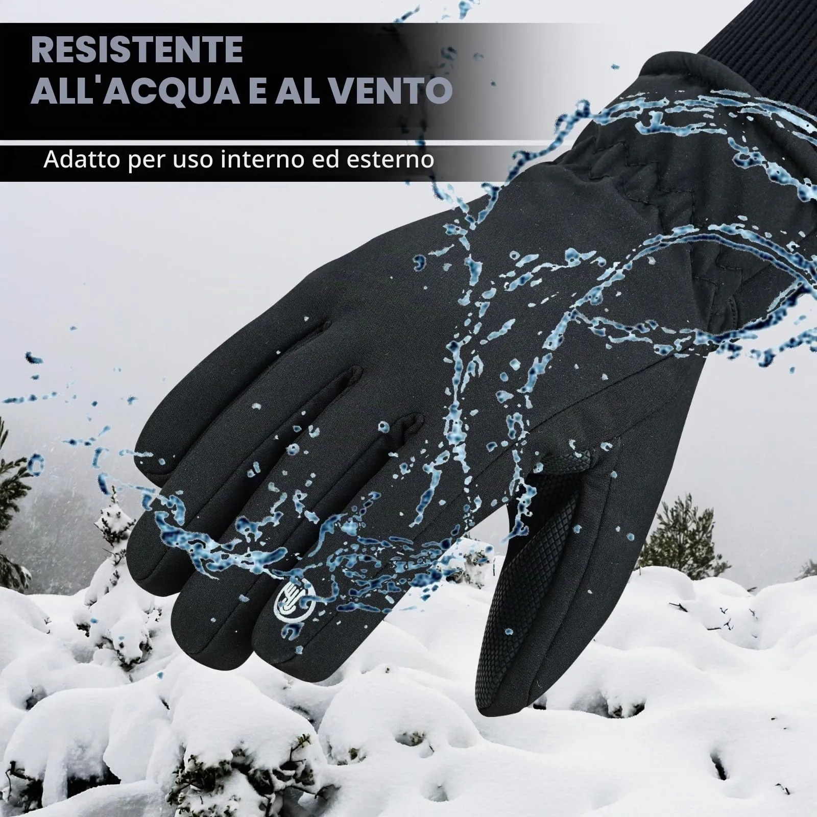 WESTWOOD FOX Guanti Invernali Impermeabili Touchscreen per Uomo e Donna, Antivento e Antiscivolo, Nero, Taglia L - immagine 7