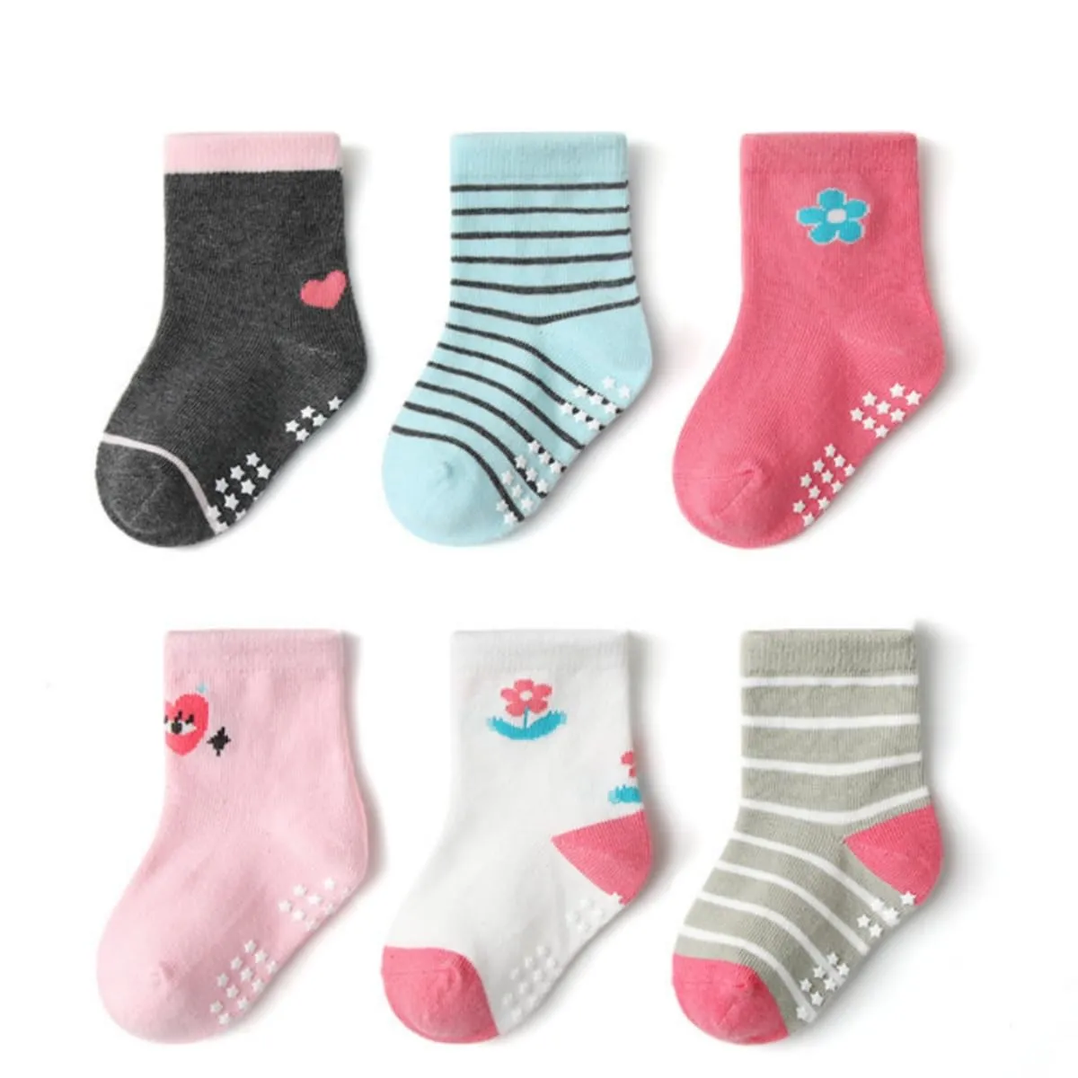 HaimoBurg Calze Antiscivolo in Cotone per Bambini 1-5 Anni, 12 Paia - immagine 6