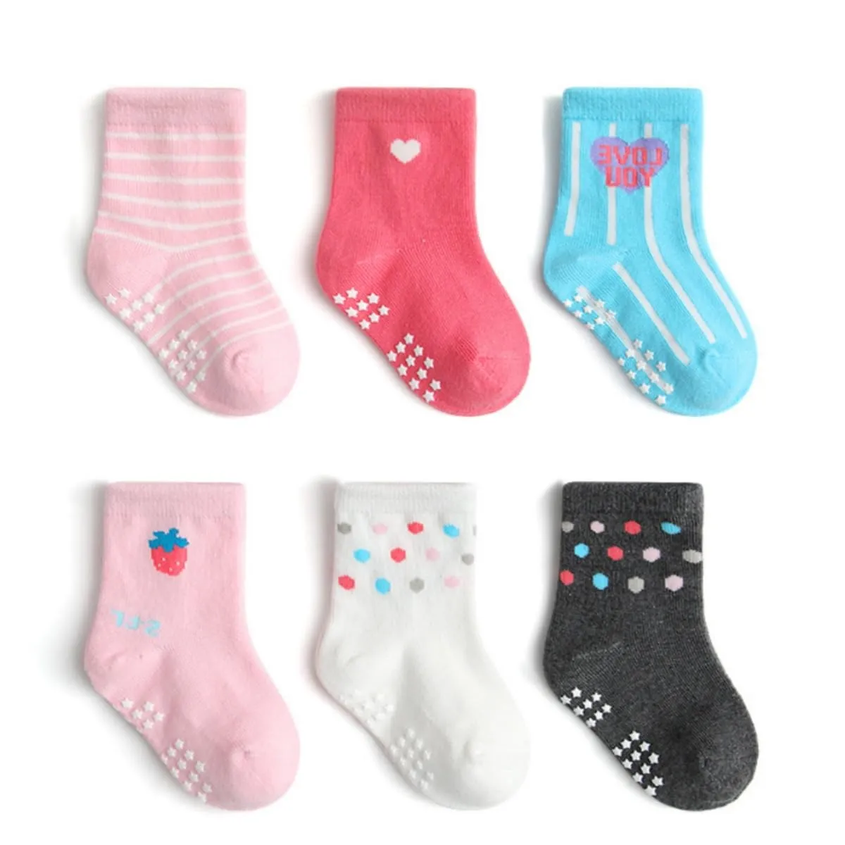 HaimoBurg Calze Antiscivolo in Cotone per Bambini 1-5 Anni, 12 Paia - immagine 7