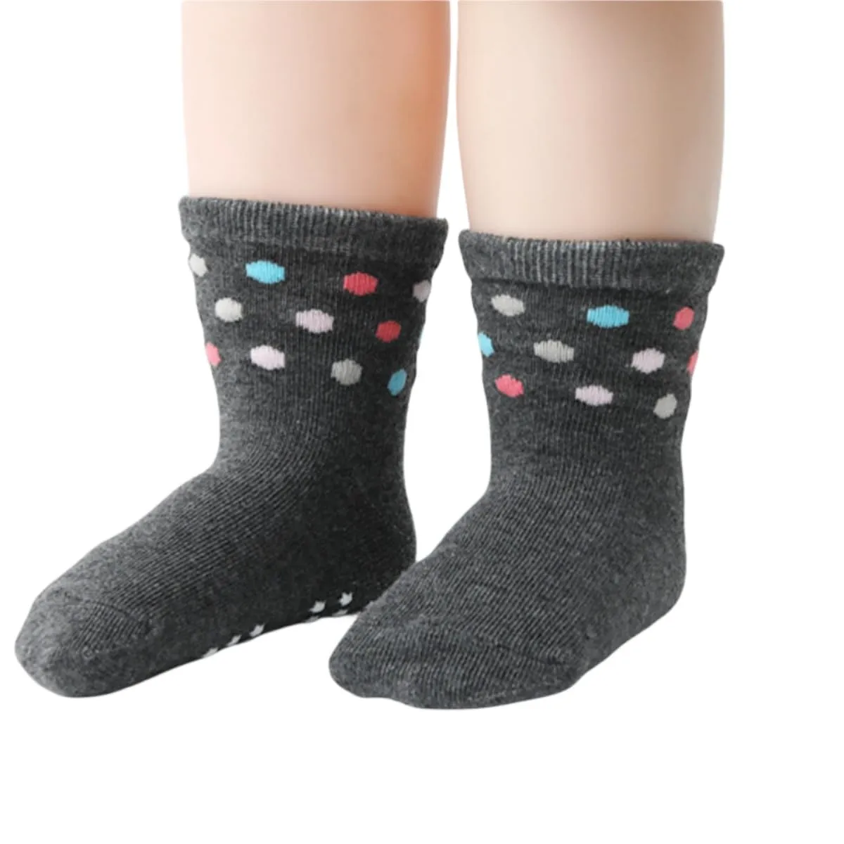 HaimoBurg Calze Antiscivolo in Cotone Traspirante per Bambini, 12 Paia, 1-5 Anni - immagine 4