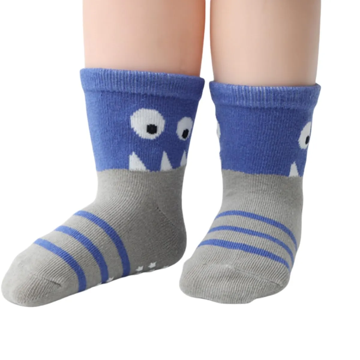 HaimoBurg Calze Antiscivolo in Cotone Traspirante per Bambini 1-5 Anni, 12 Paia - immagine 3