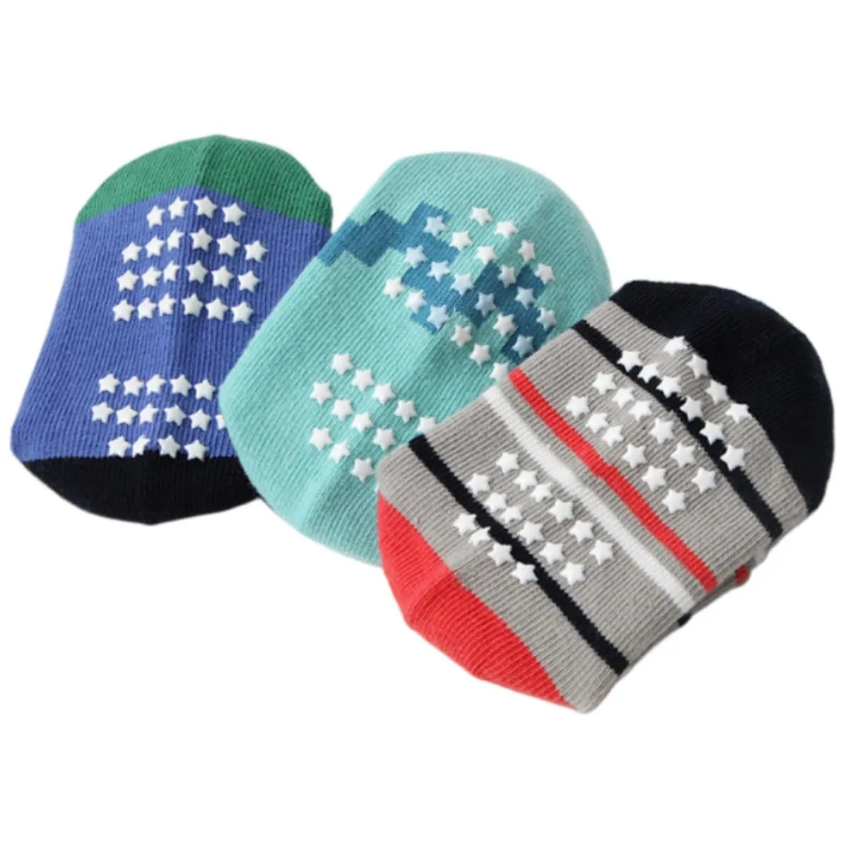 HaimoBurg Calze Antiscivolo in Cotone Traspirante per Bambini 1-5 Anni, 12 Paia - immagine 5