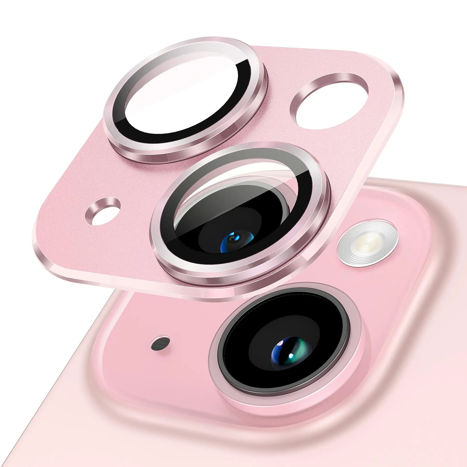 JETech Pellicola Protettiva Fotocamera per iPhone 15/15 Plus, Rosa - immagine 1