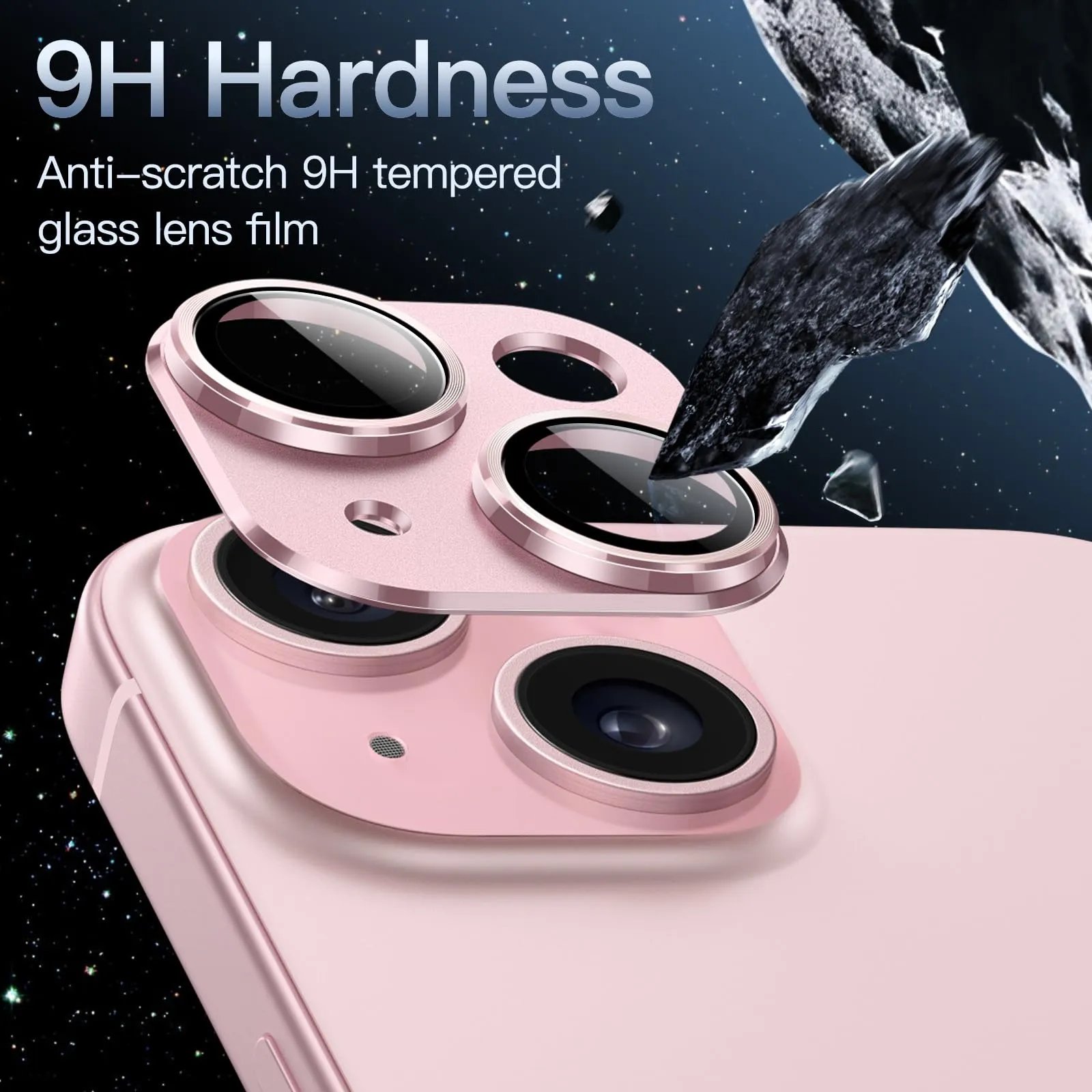 JETech Pellicola Protettiva Fotocamera per iPhone 15/15 Plus, Rosa - immagine 4