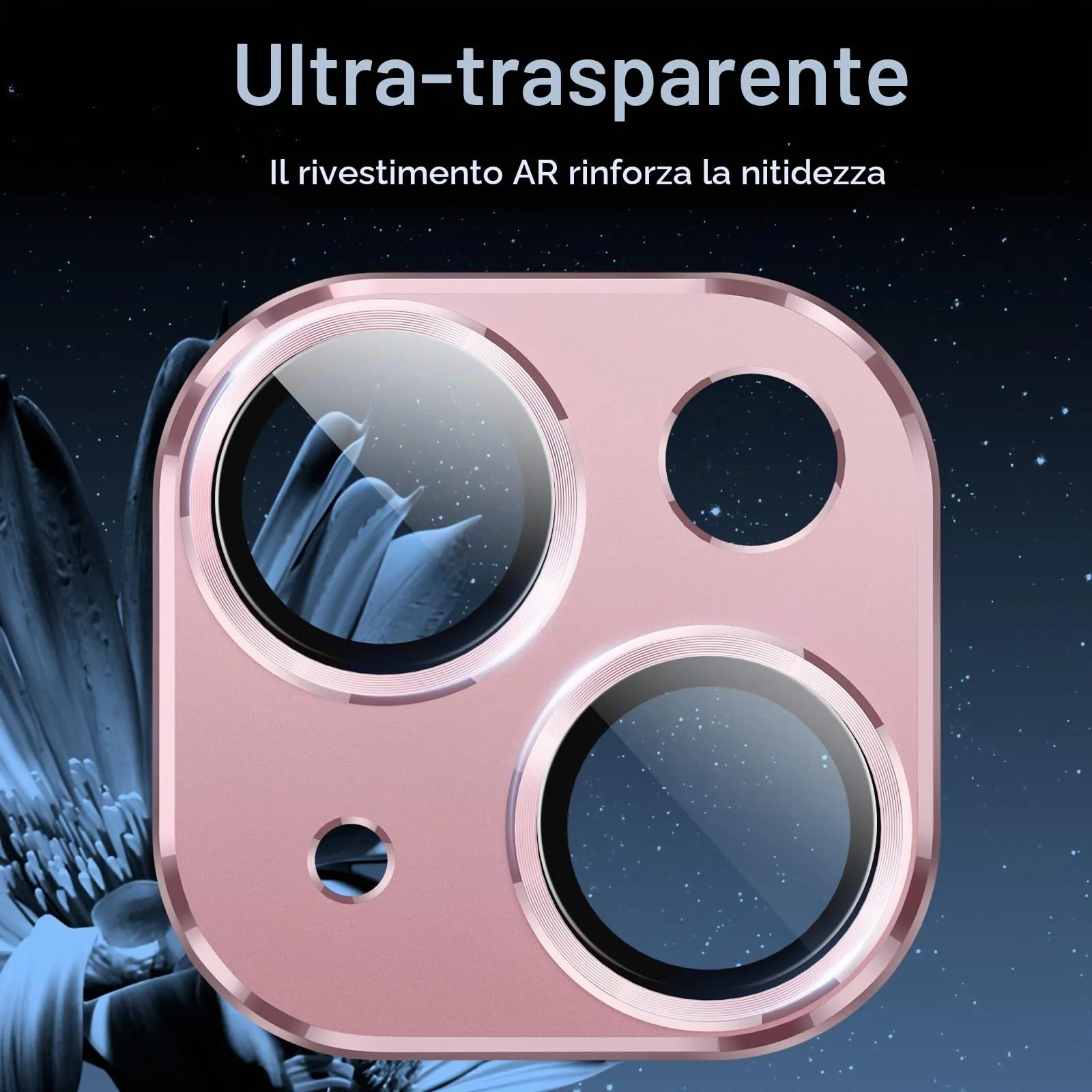 JETech Pellicola Protettiva Fotocamera per iPhone 15/15 Plus, Rosa - immagine 6