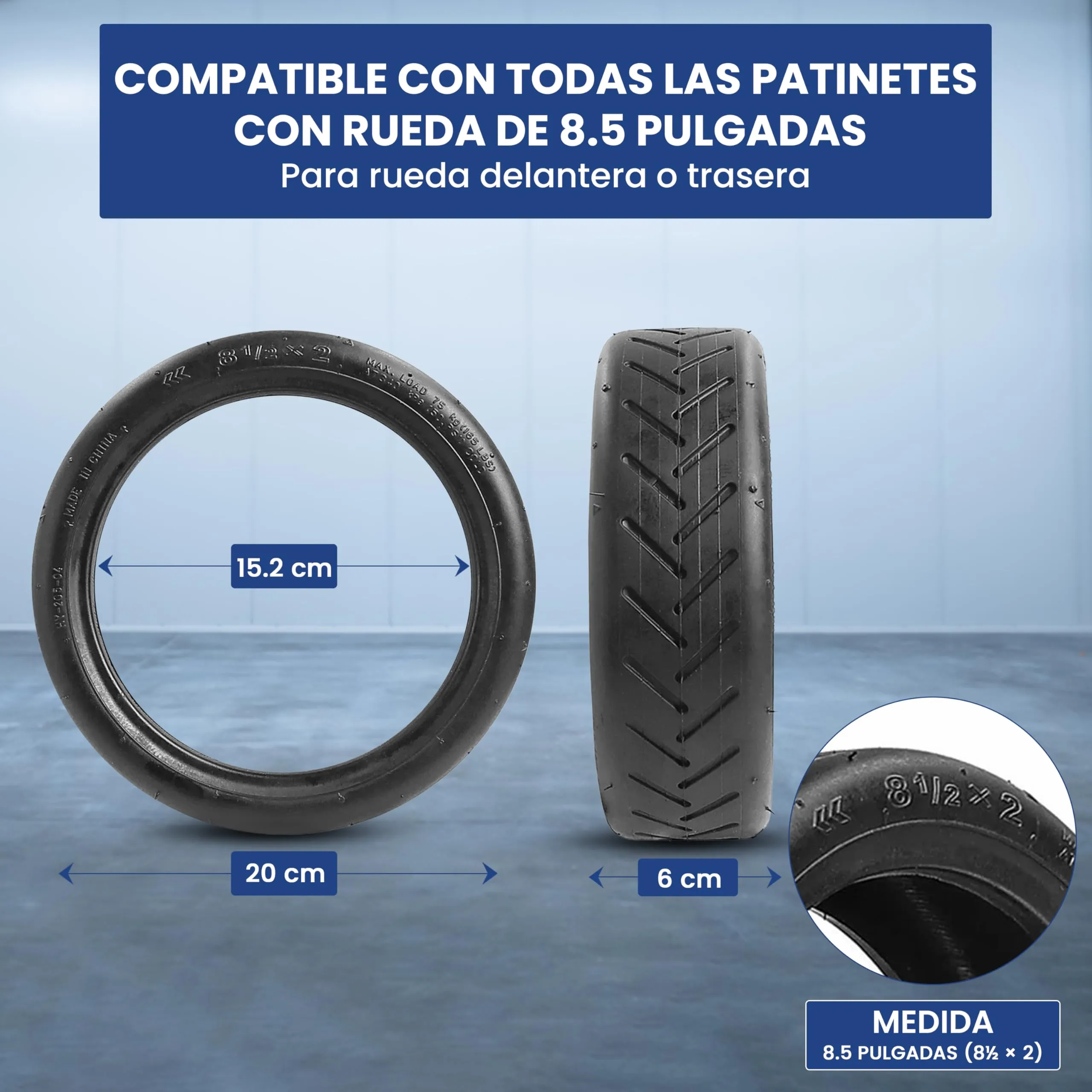 ANSENI Gomme Monopattino Elettrico 8.5 pollici (8 1/2X2) 50/70-6.1,2 con 2 Copertoni e 2 Camere d'aria per Xiaomi M365, Pro 2, 1S, Essential - immagine 3
