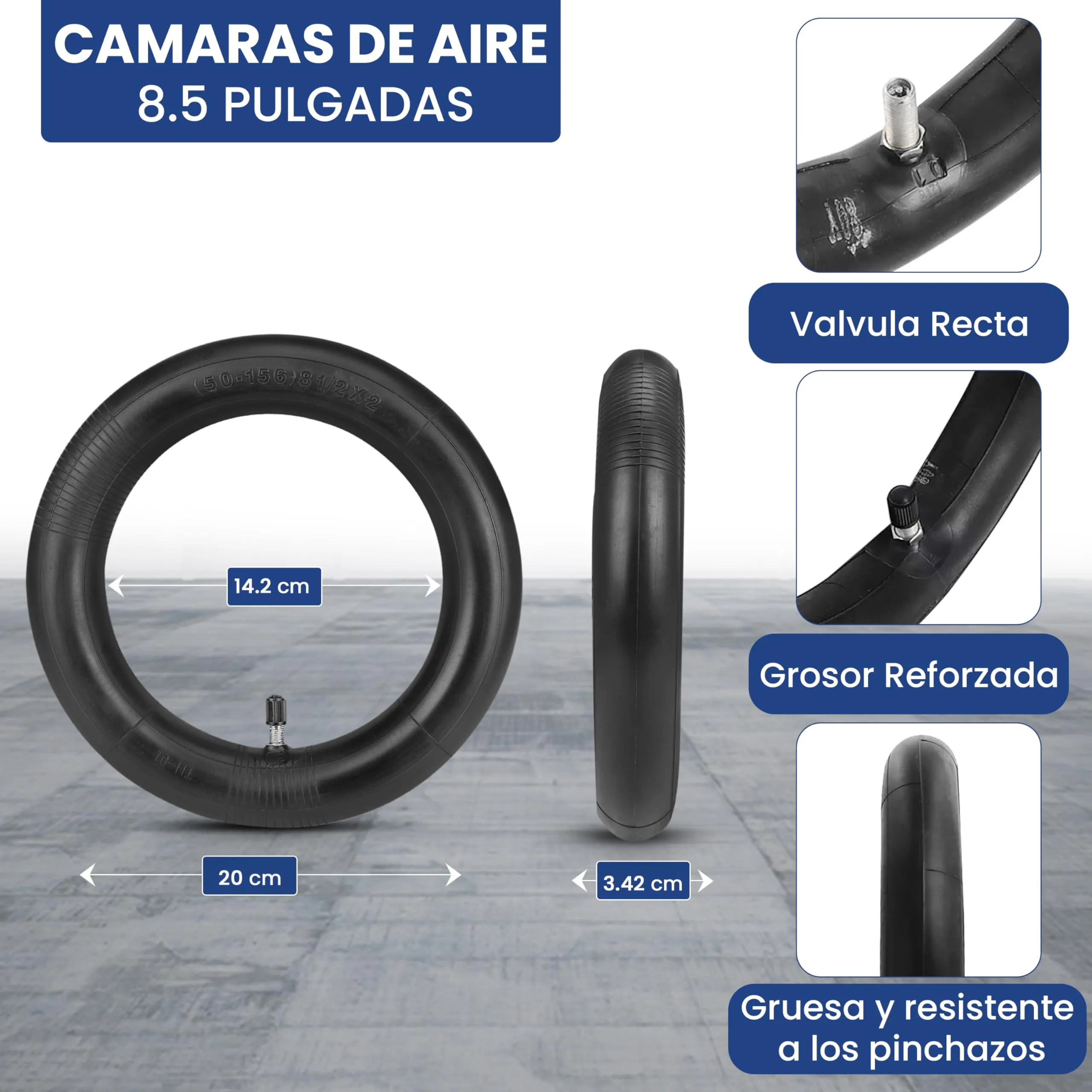 ANSENI Gomme Monopattino Elettrico 8.5 pollici (8 1/2X2) 50/70-6.1,2 con 2 Copertoni e 2 Camere d'aria per Xiaomi M365, Pro 2, 1S, Essential - immagine 4
