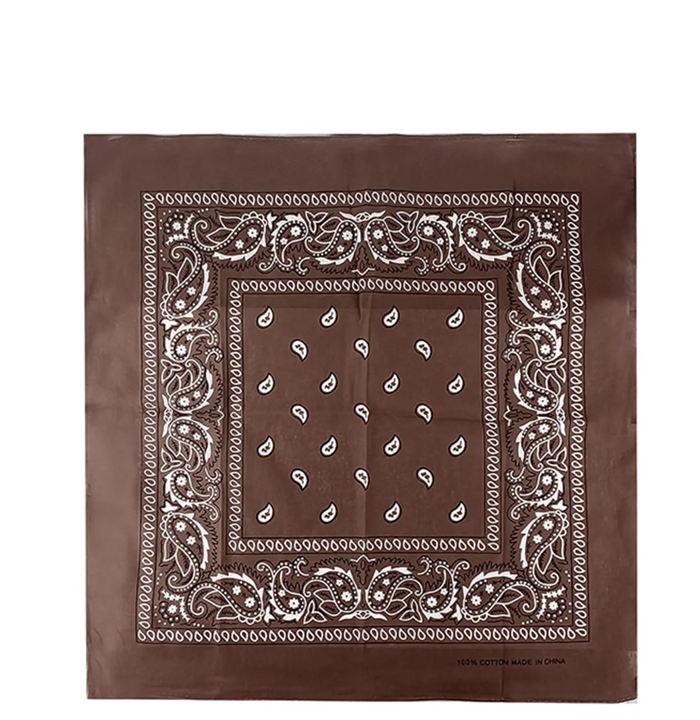 JOPHY & CO. Bandana 100% Cotone, Paisley, Marrone, Set 10 pz - immagine 4