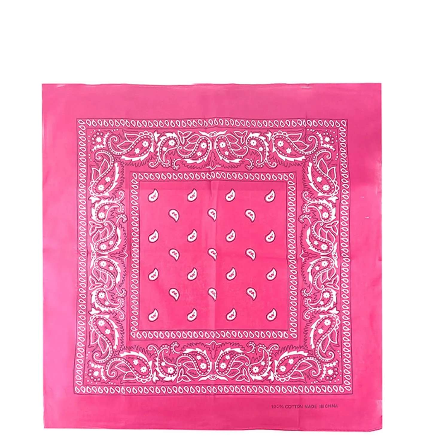 JOPHY & CO. Bandana 100% Cotone Paisley, Set 10 pz, Fucsia, COD. A644 - immagine 3