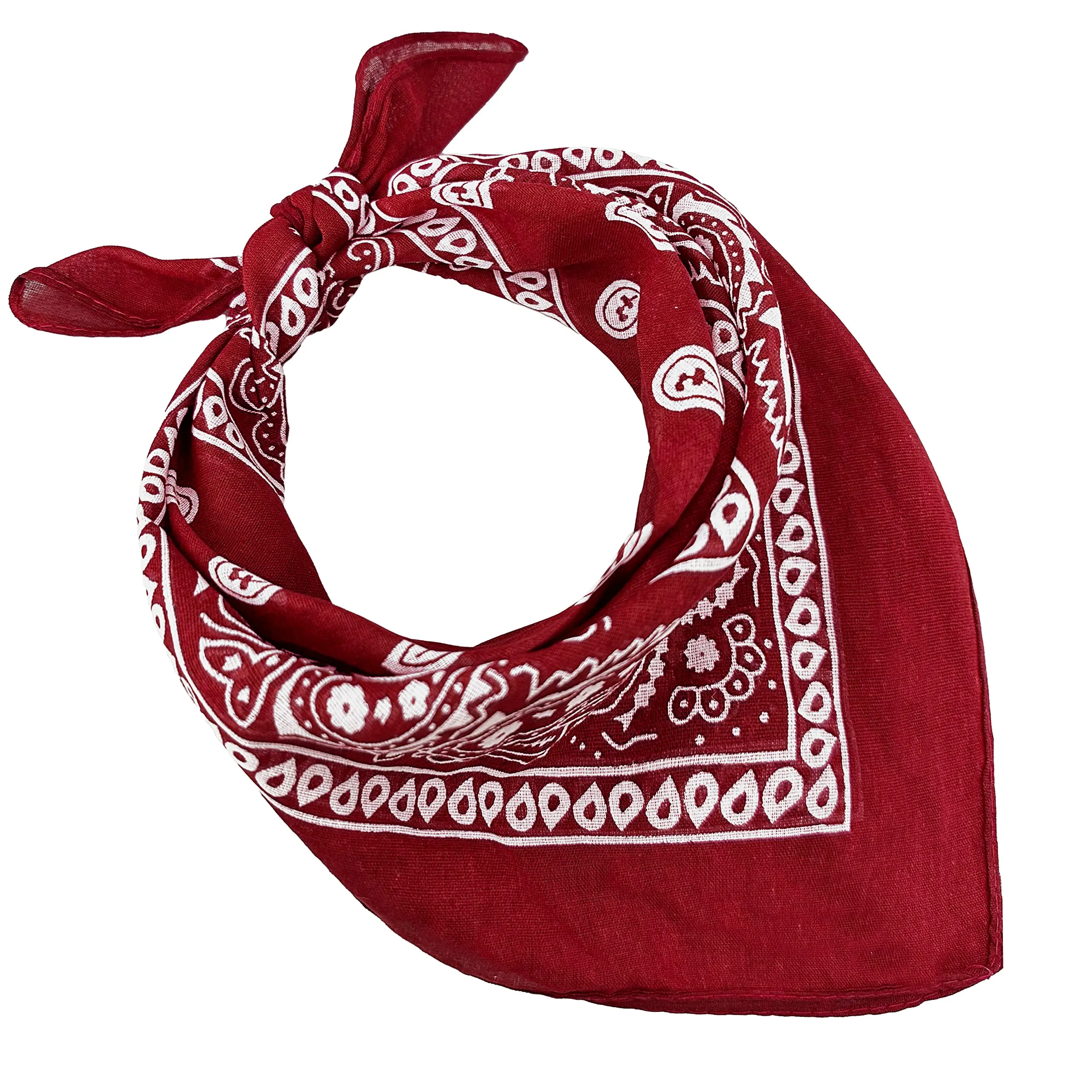 JOPHY & CO. Bandana 100% Cotone, Set 3 pz, Paisley, Bordeaux, COD. A644 - immagine 1