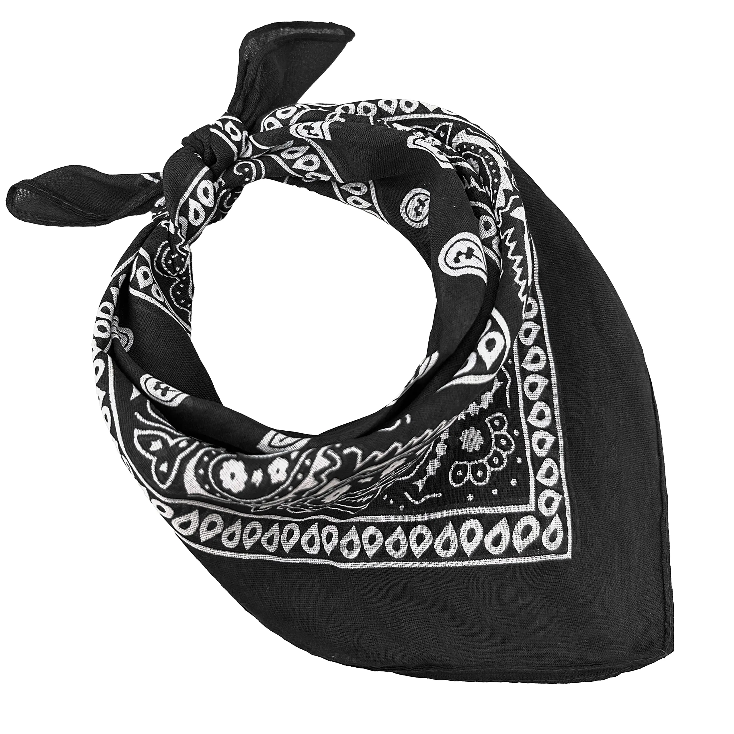 JOPHY & CO. Bandana 100% Cotone, Set 3 pz, Paisley, Nero, Cod. A644 - immagine 1