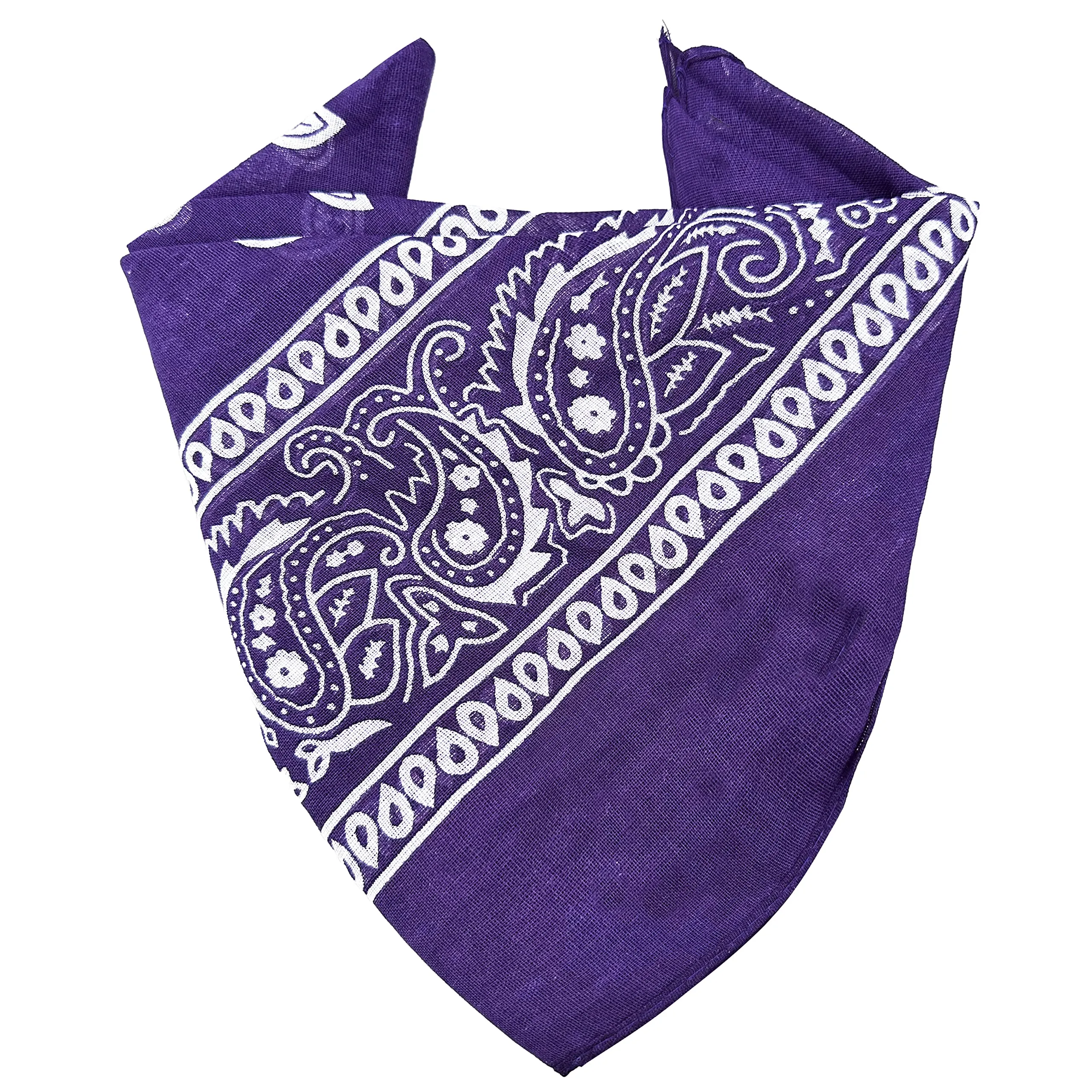 JOPHY & CO. Bandana 100% Cotone Paisley Viola, Set 5 pz, COD. A644 - immagine 2