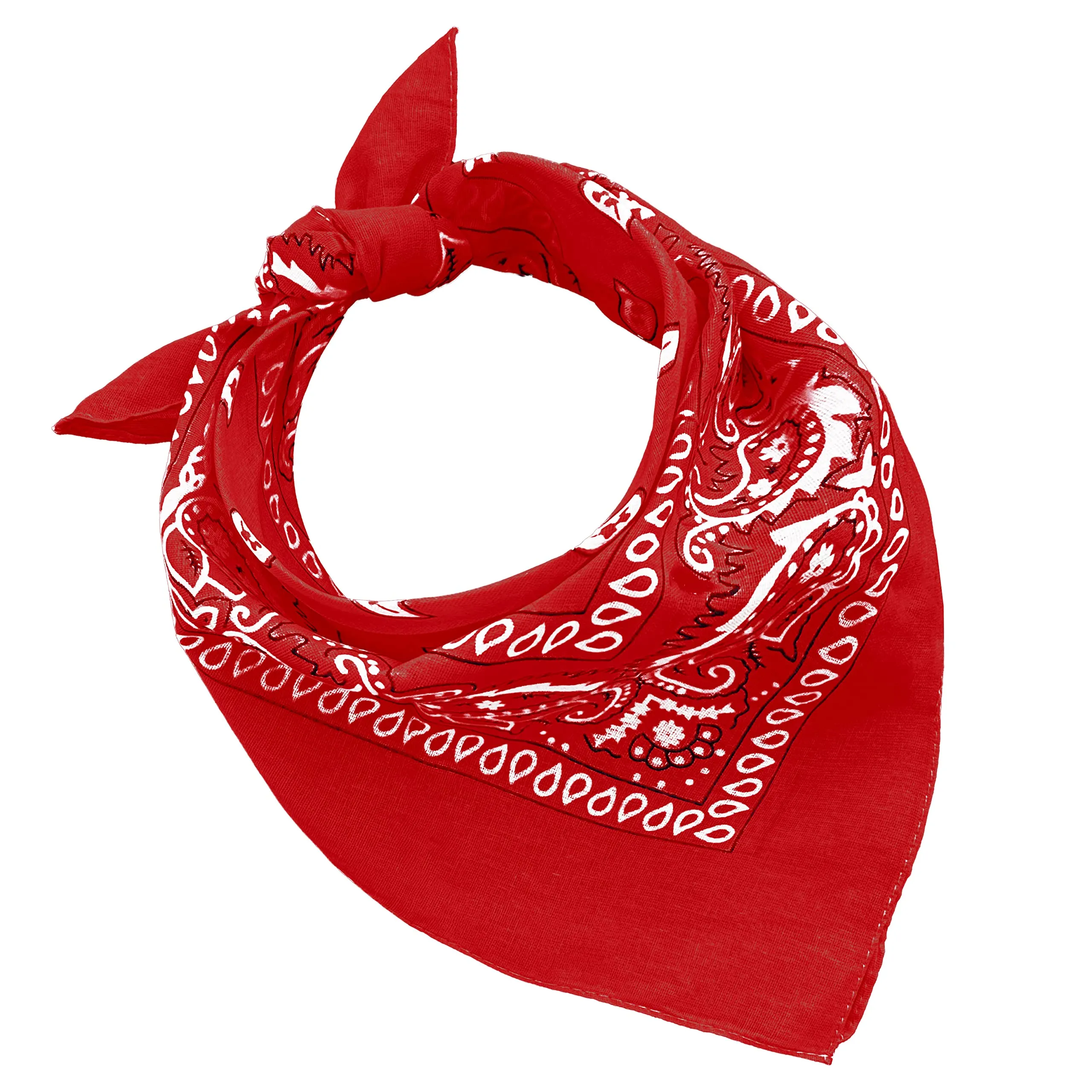 JOPHY & CO. Bandana 100% Cotone, Set 3 pz, Paisley, Rosso, COD. A644 - immagine 1
