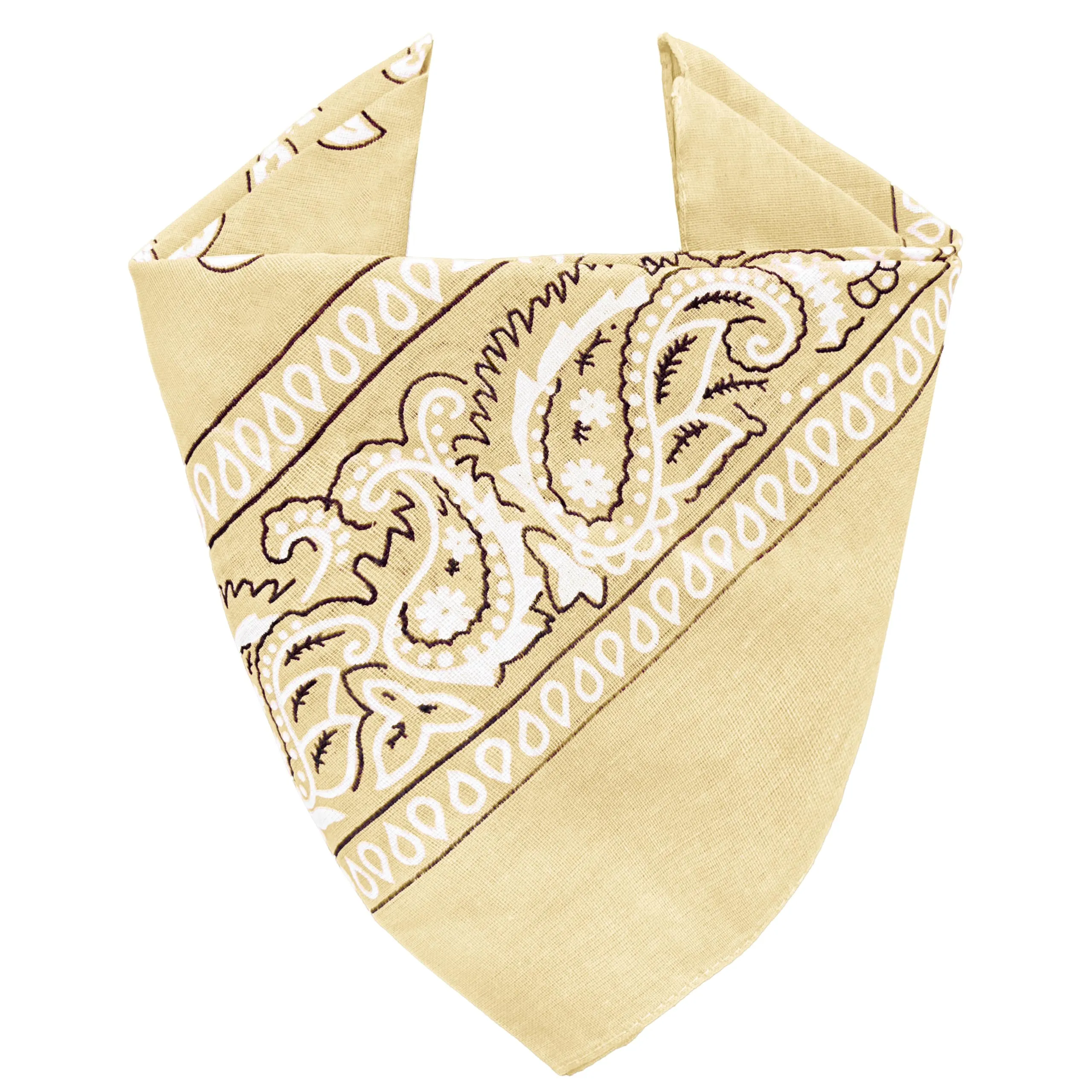 JOPHY & CO. Bandana 100% Cotone, Set da 3 pezzi, Paisley, Beige, COD. A644 - immagine 2