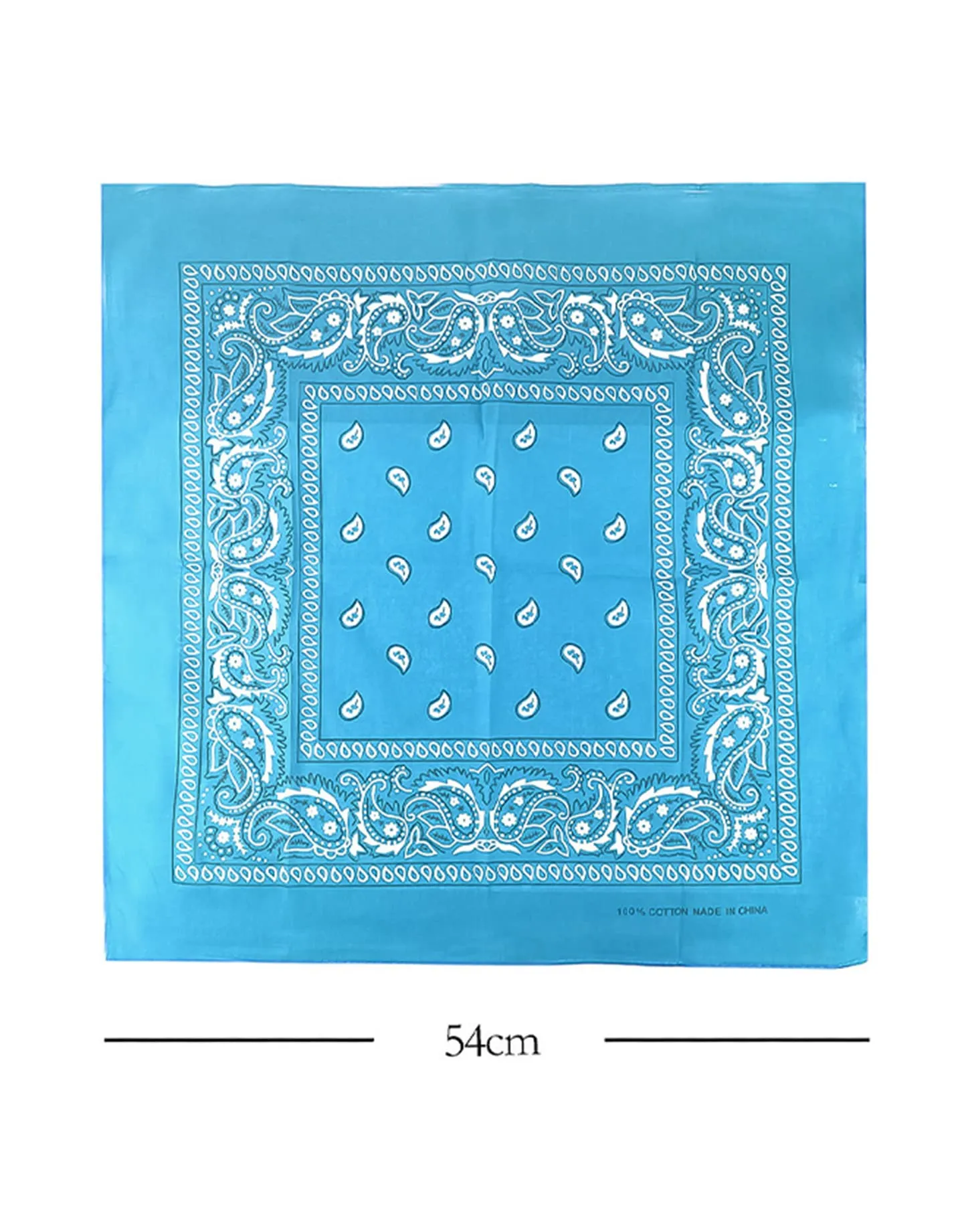 JOPHY & CO. Bandana 100% Cotone Paisley Turchese COD. A644 Set 1 pz - immagine 4