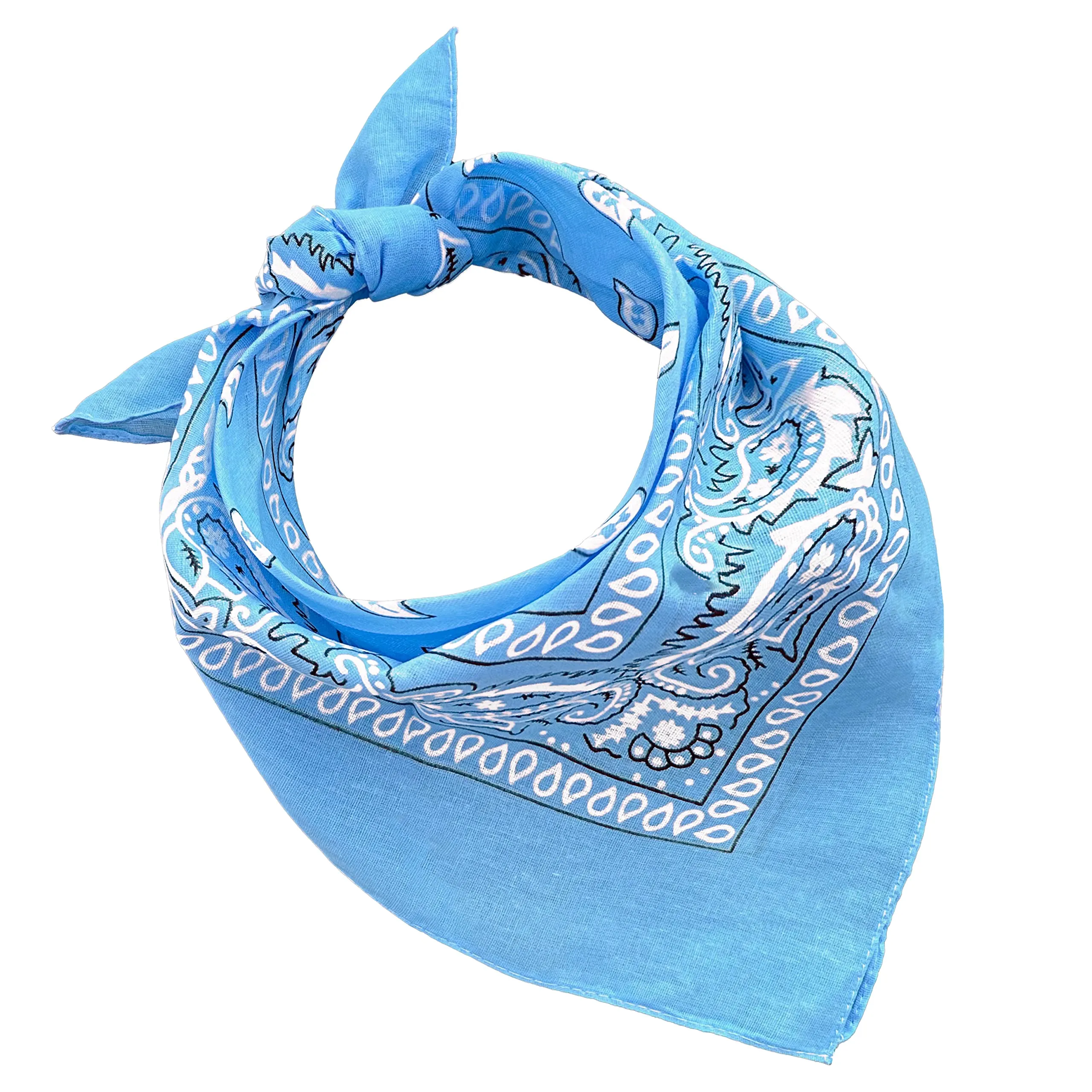 JOPHY & CO. Bandana 100% Cotone Paisley Celeste COD. A644 Set 1 pz - immagine 1