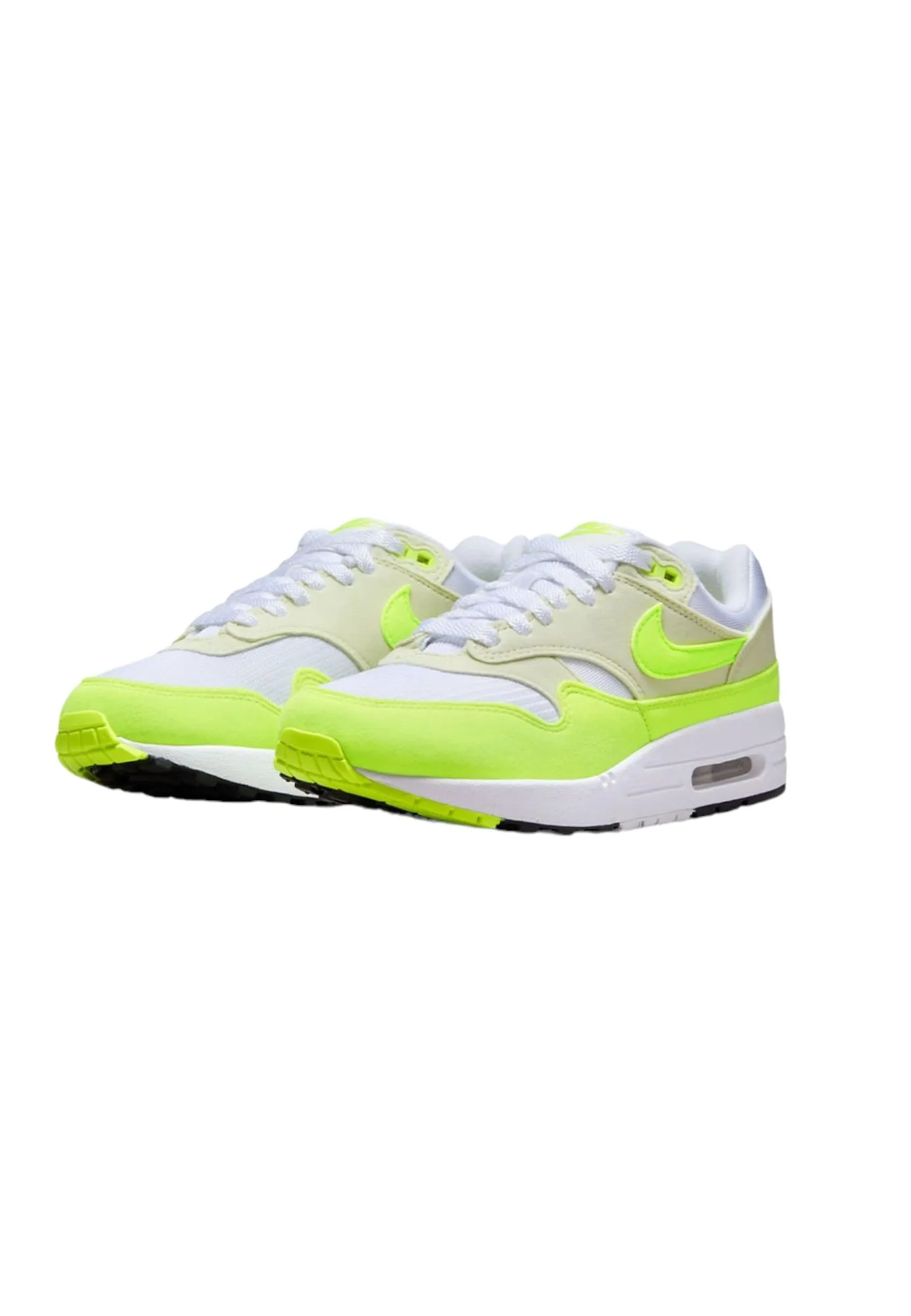 Nike Air Max 1 Donna White/Volt-Sea Glass-Black, 40.5 EU - immagine 2