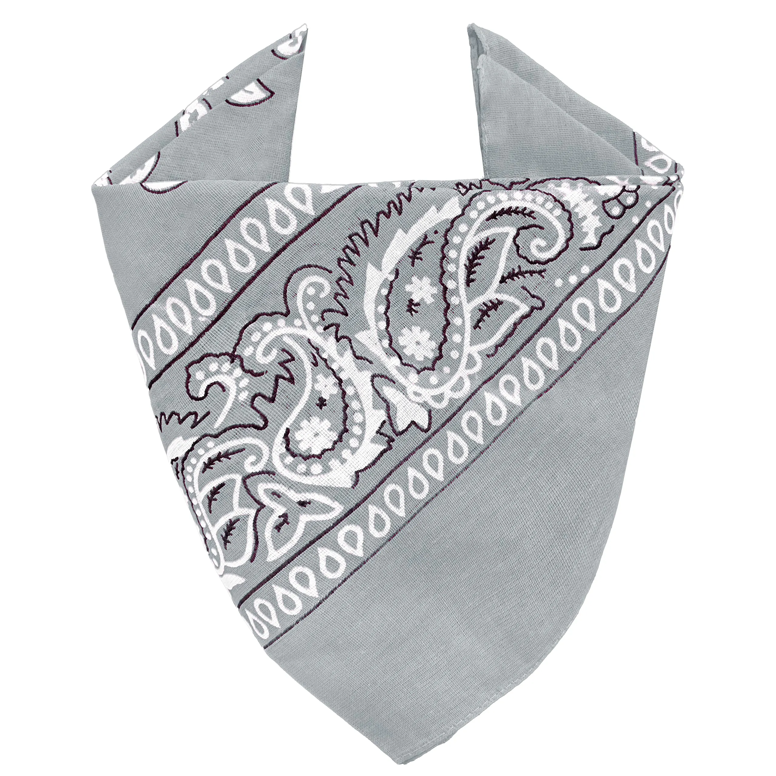 JOPHY & CO. Bandana 100% Cotone Paisley Grigio Scuro Set 10 pz COD. A644 - immagine 2