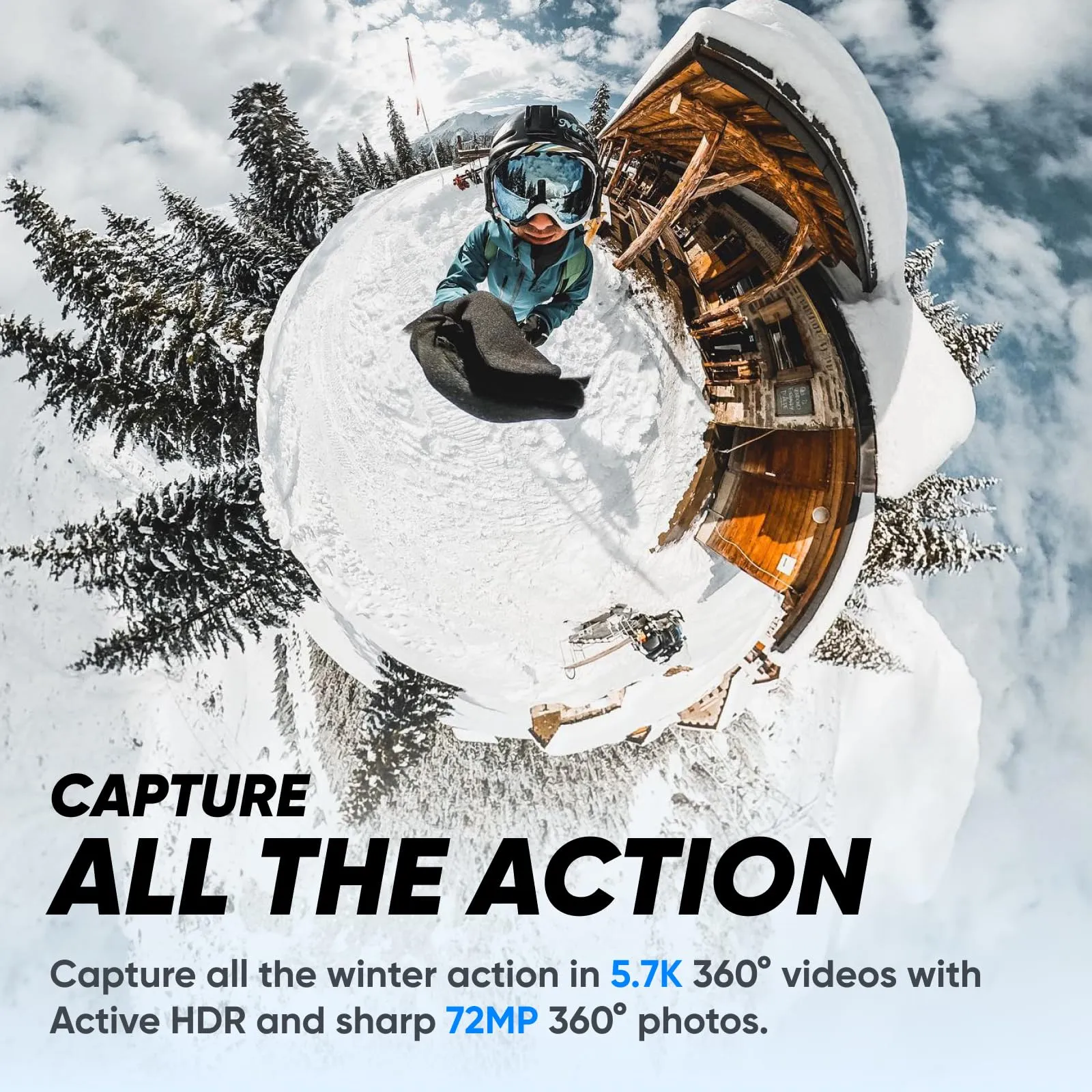 Insta360 X3 Kit Neve - Action Cam 360, sensore 1/2", foto 72MP, video 5.7K, touch screen 2,29" - immagine 3