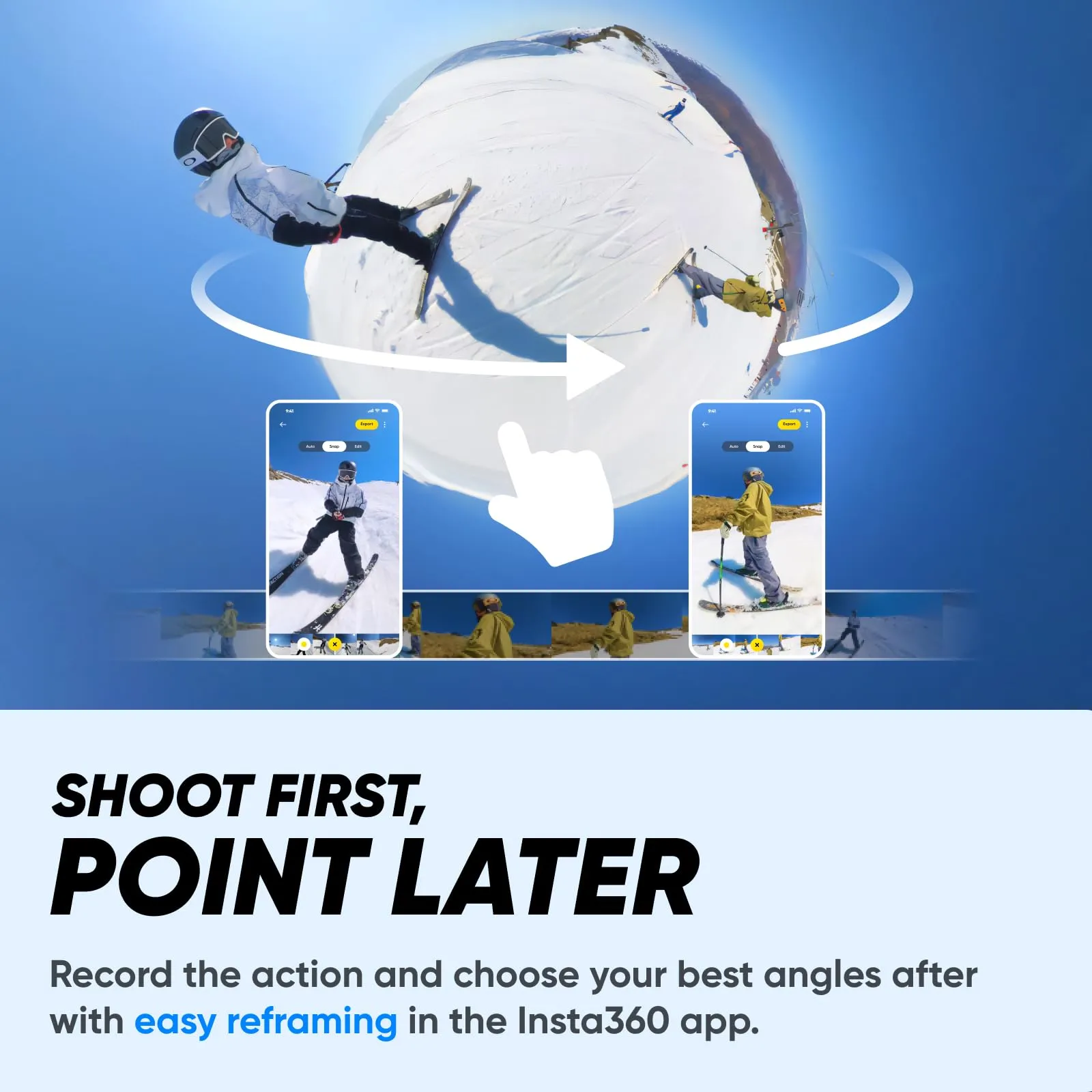Insta360 X3 Kit Neve - Action Cam 360, sensore 1/2", foto 72MP, video 5.7K, touch screen 2,29" - immagine 4