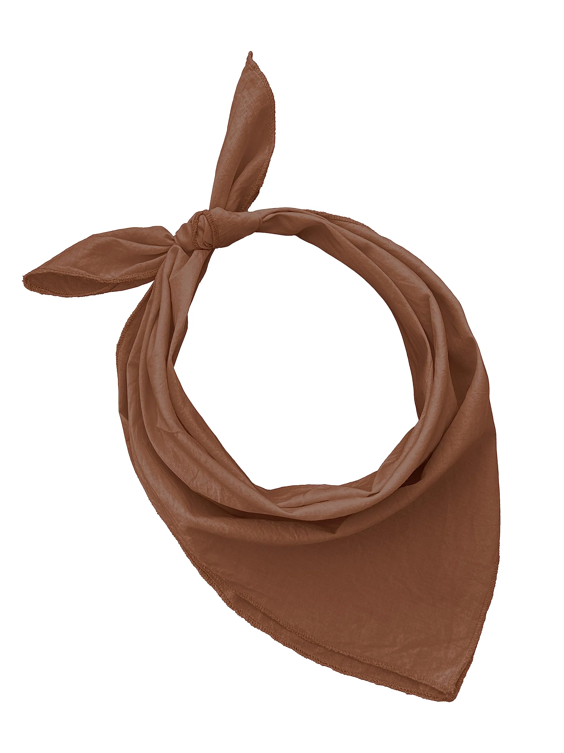 JOPHY & CO. Bandana 100% Cotone, Set da 10 Pezzi, Tinta Unita, Marrone, Cod. A644 - immagine 1