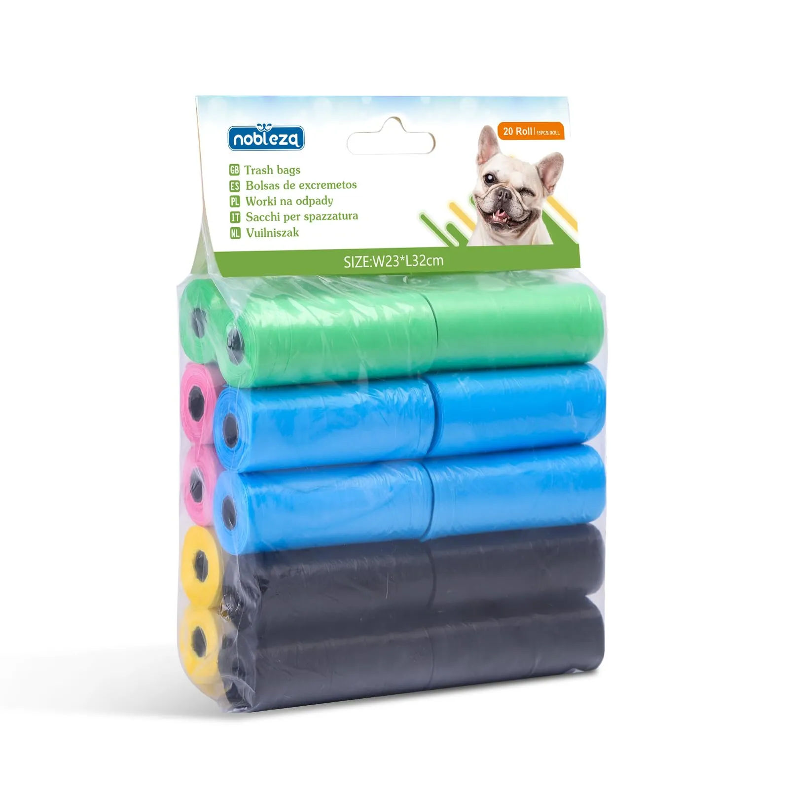 Nobleza Sacchetti Igienici per Cani, 1800 Pezzi, 120 Rotoli da 15 Sacchetti - immagine 1